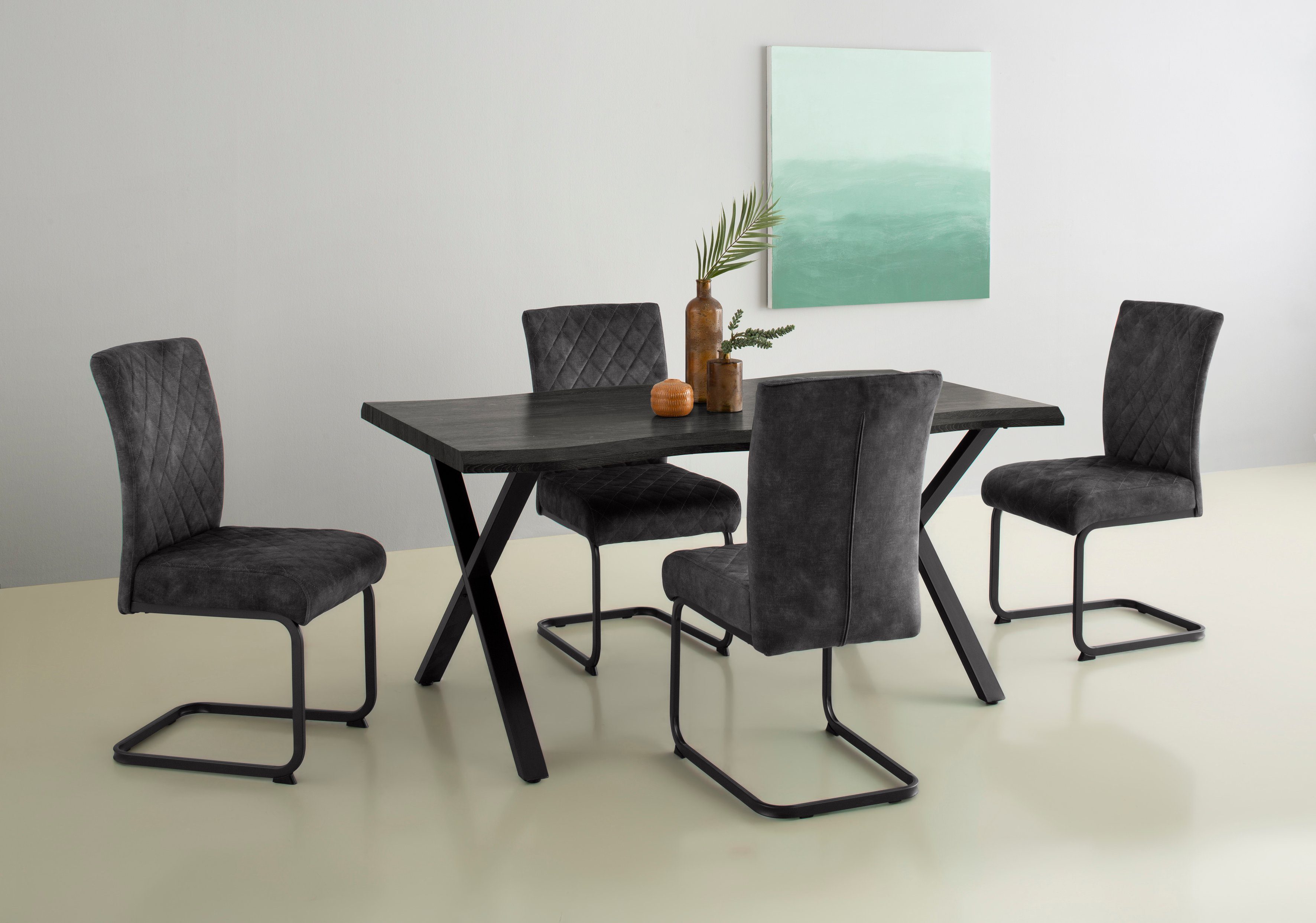 HELA Vrijdragende stoel Lina Comfortzitting met binnenvering (set