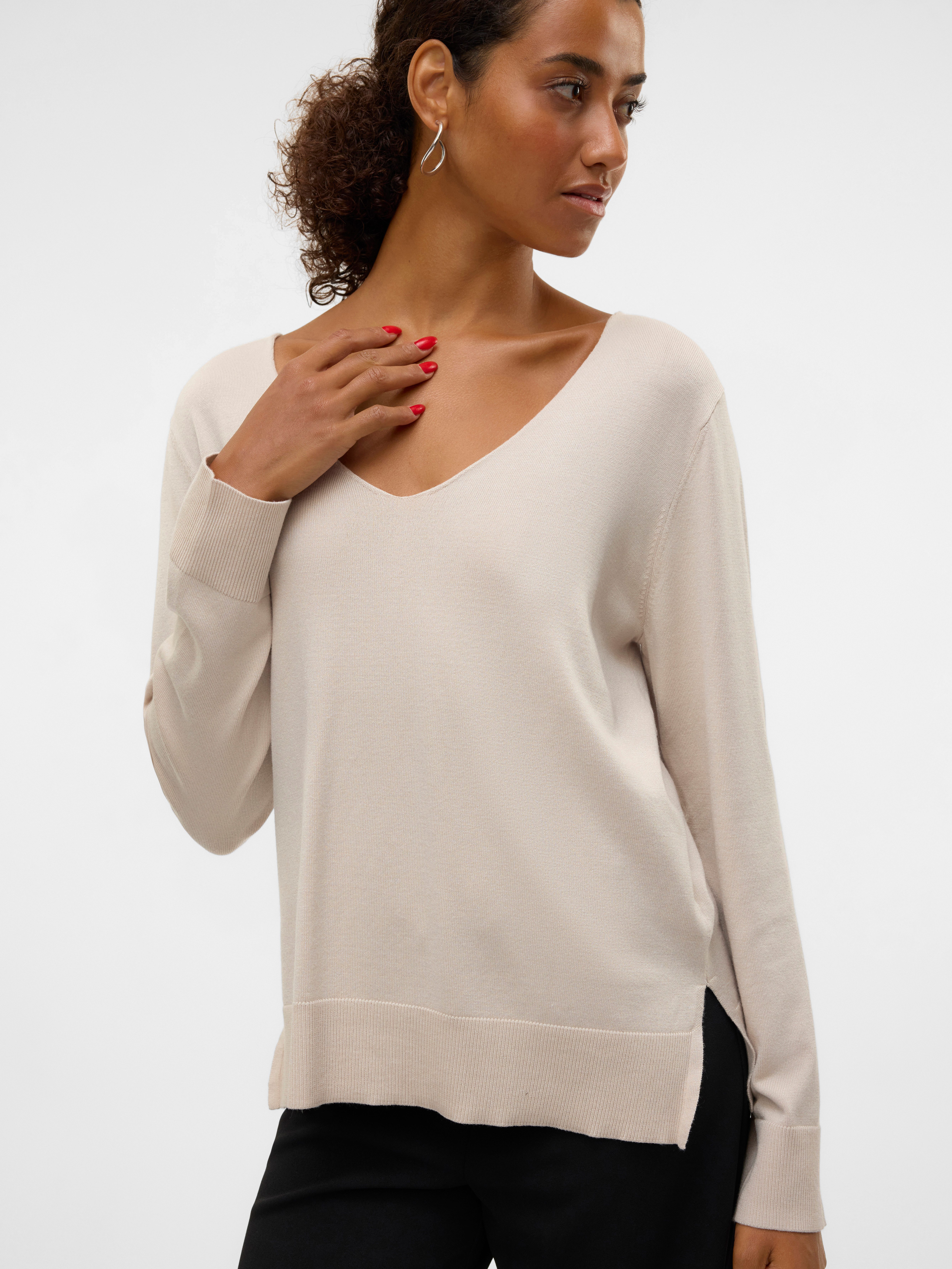 Vero Moda Gebreide trui VMSILJE LS V-NECK PULLOVER GA NOOS