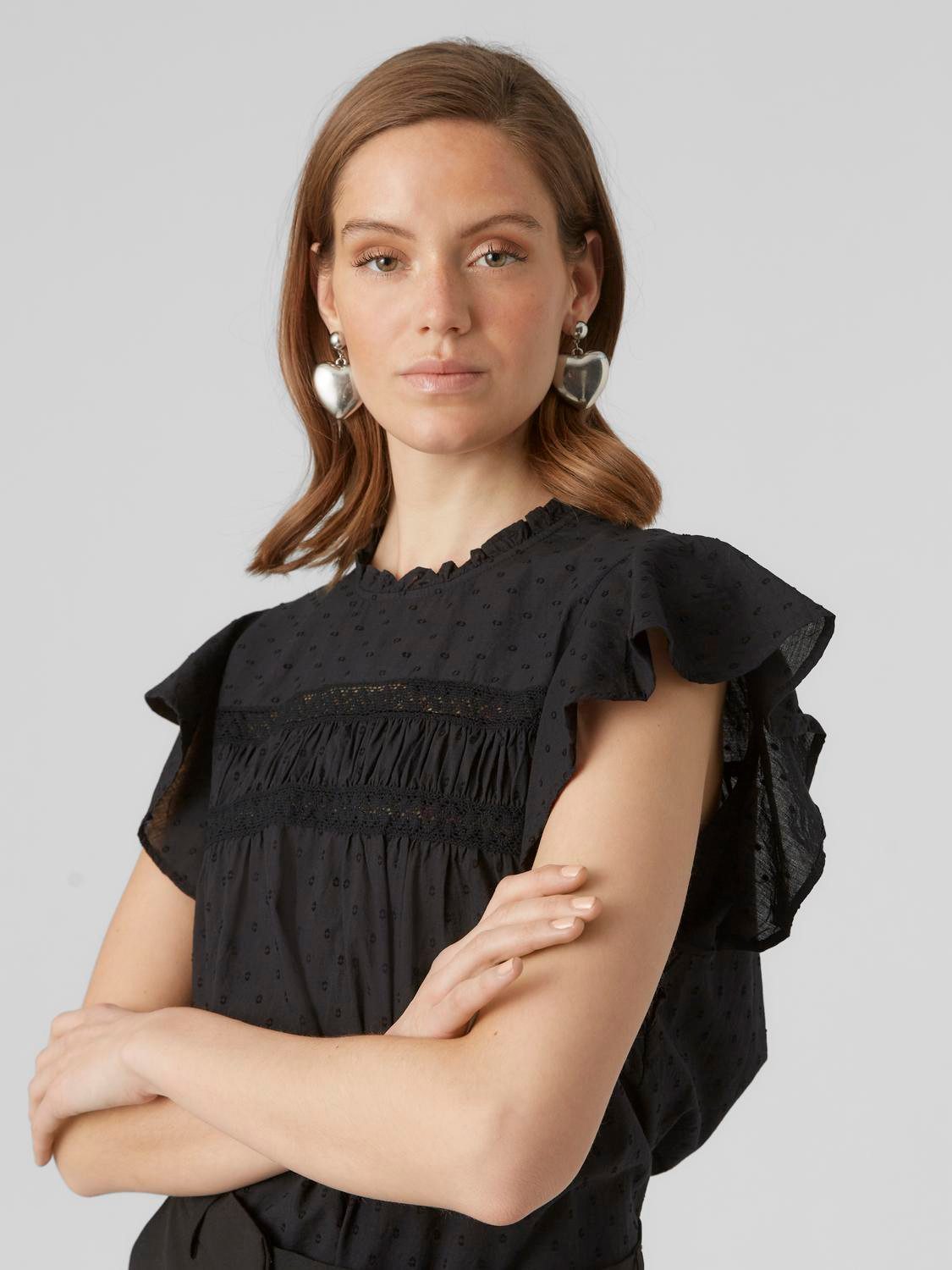 Vero Moda Shirt VMTRINE SL LACE TOP WVN NOOS