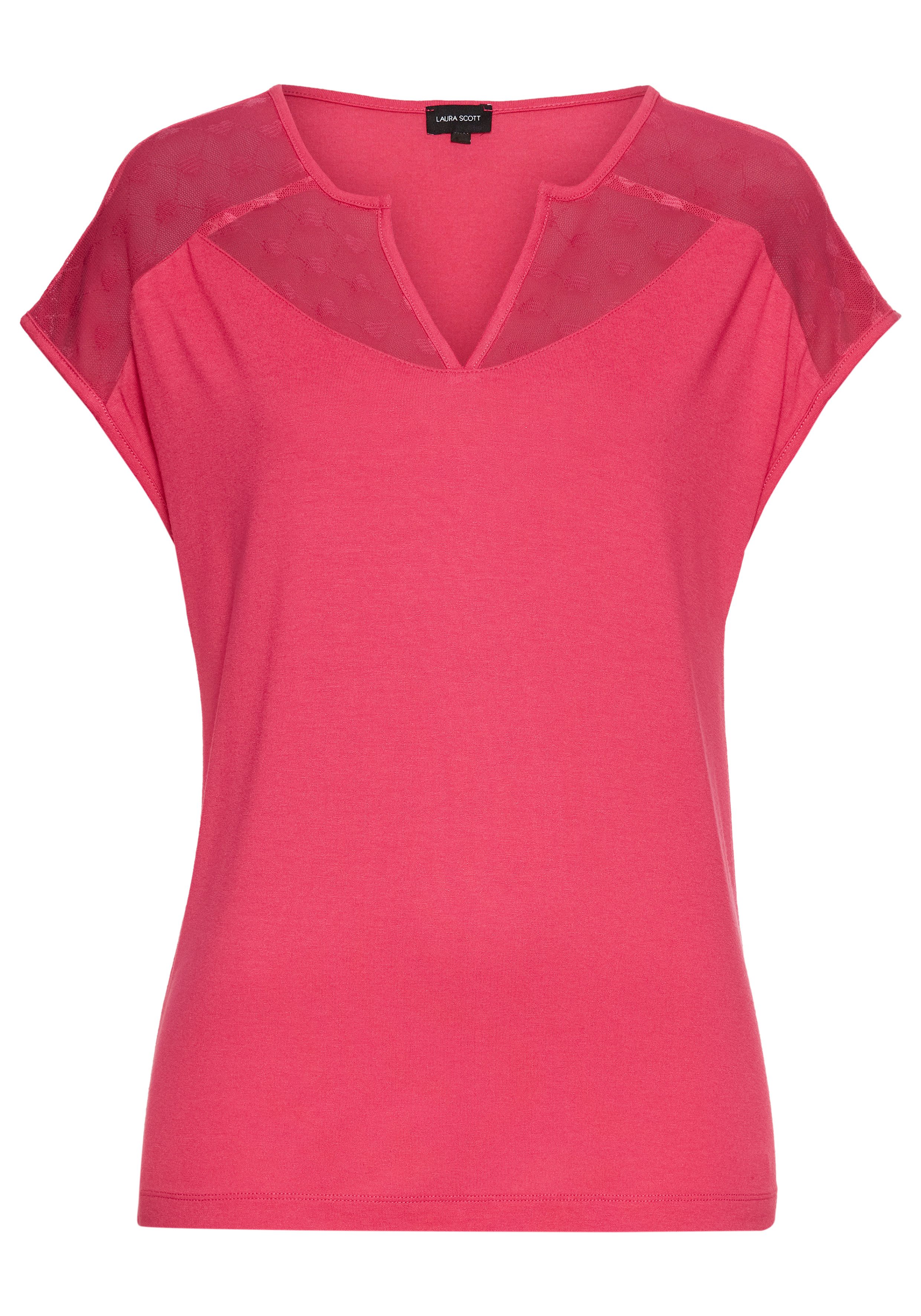 Laura Scott Kanten shirt met mooi mesheinsatz