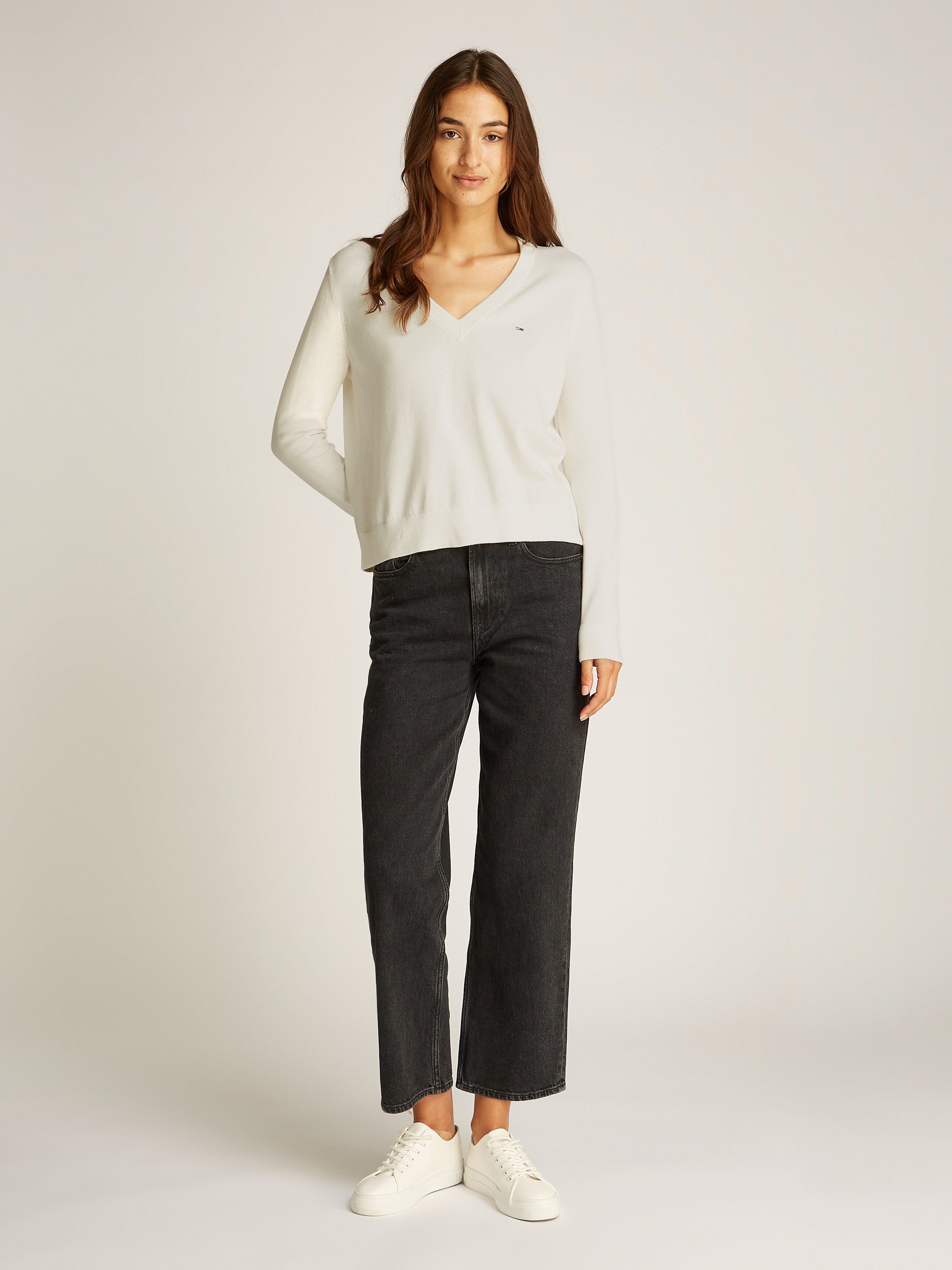 TOMMY JEANS Trui met V-hals TJW ESSENTIAL VNECK SWEATER EXT