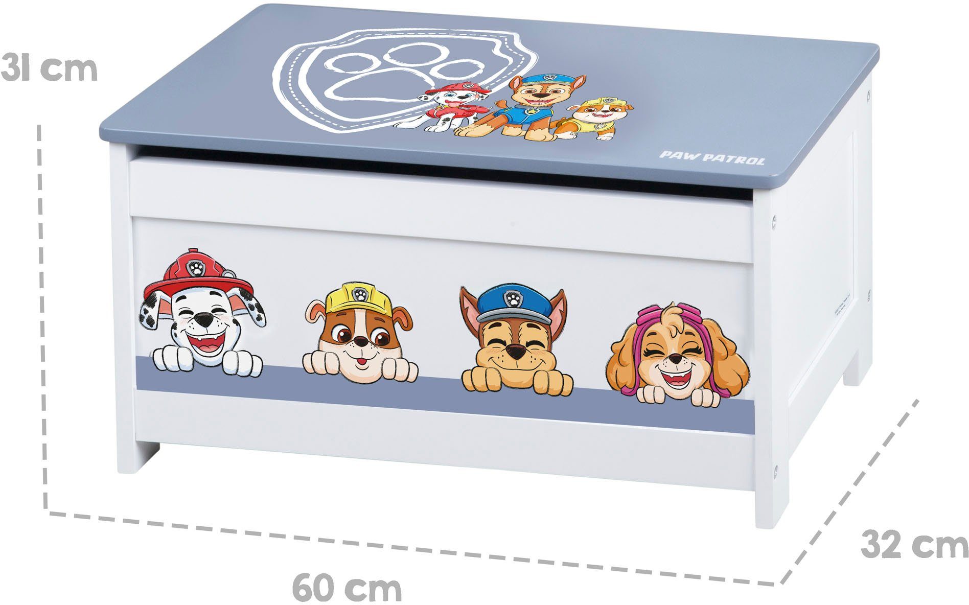 Roba® Dekenkist Paw Patrol met dekselrem