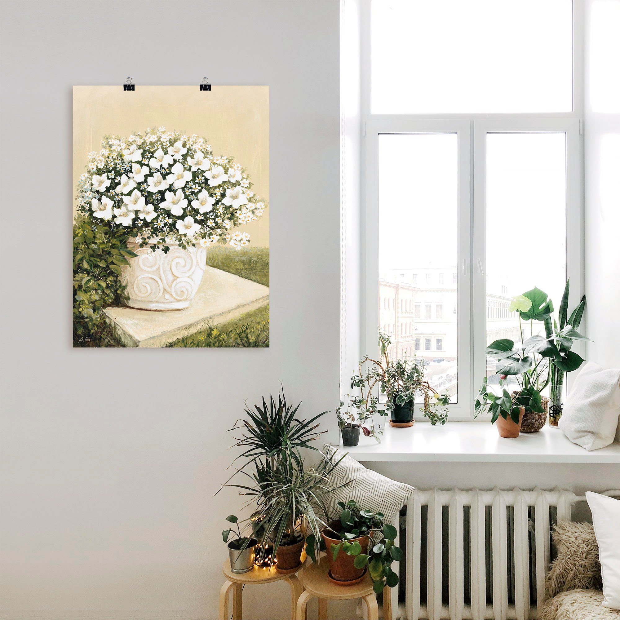 Artland Artprint Bloempot I in vele afmetingen & productsoorten - artprint van aluminium / artprint voor buiten, artprint op linnen, poster, muursticker / wandfolie ook geschikt vo