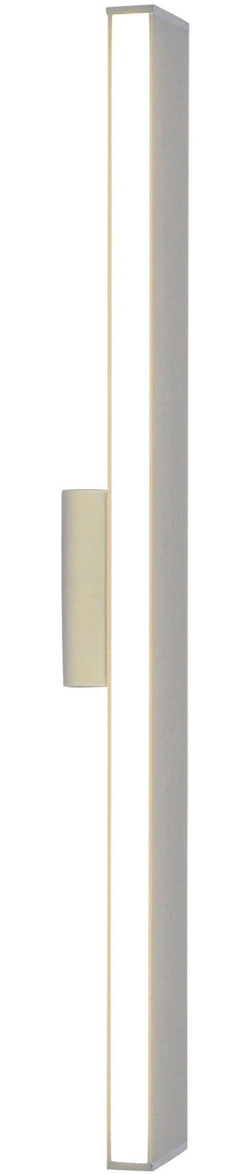 näve Wandlamp Dubai van aluminium en kunststof in zilverkleur en wit 60 cm lang, led geïntegreerd. (1 stuk)