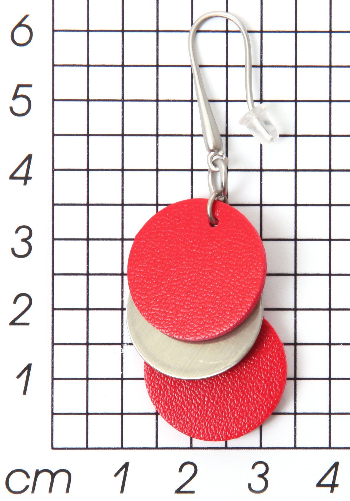Firetti Oorhangers Rondjes, mat, rood, cool met zirkoon (synthetisch)