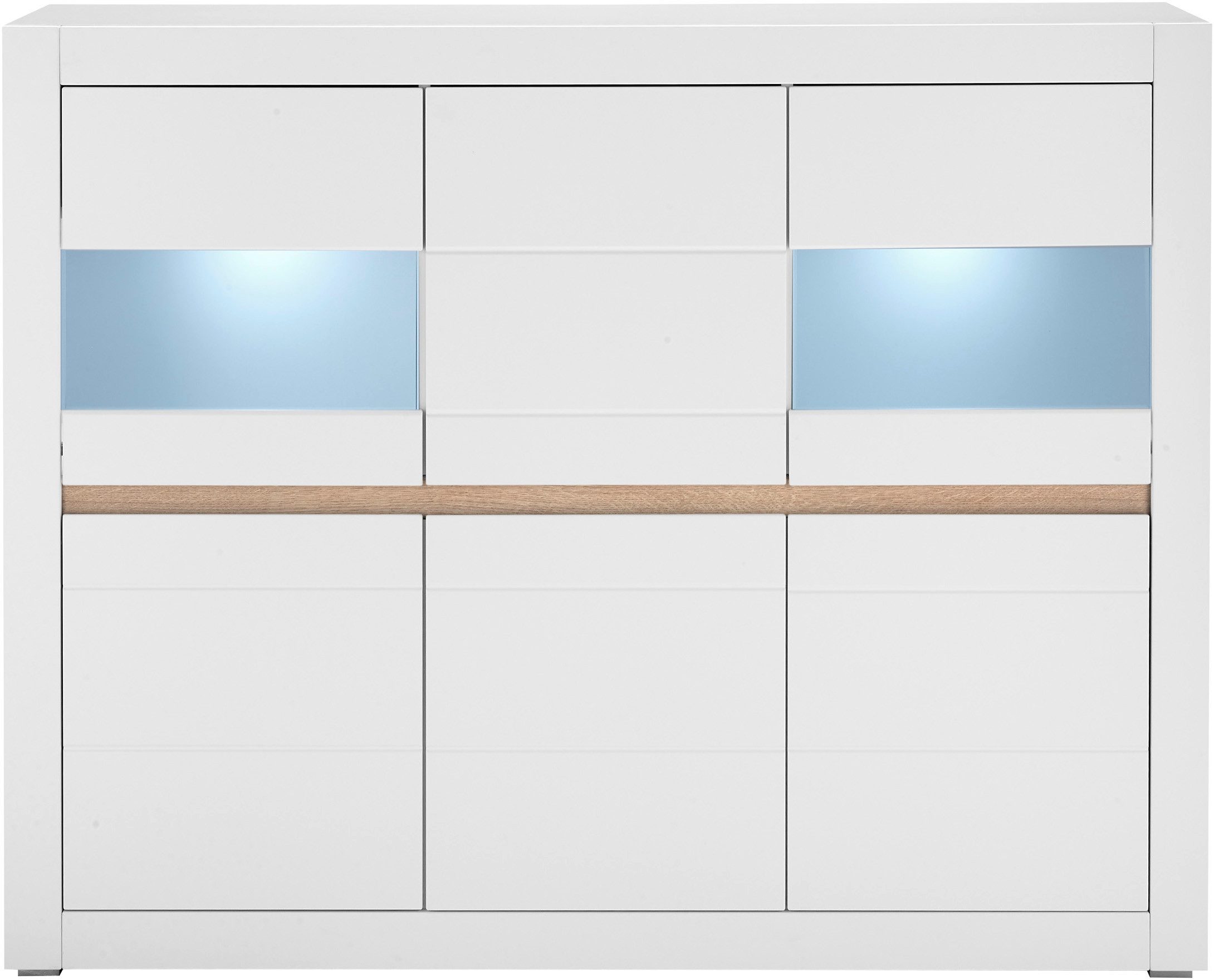 INOSIGN Highboard Chester, moderne ladekast, Kast met opbergruimte, Sideboard in Mat Wit (1 stuk)