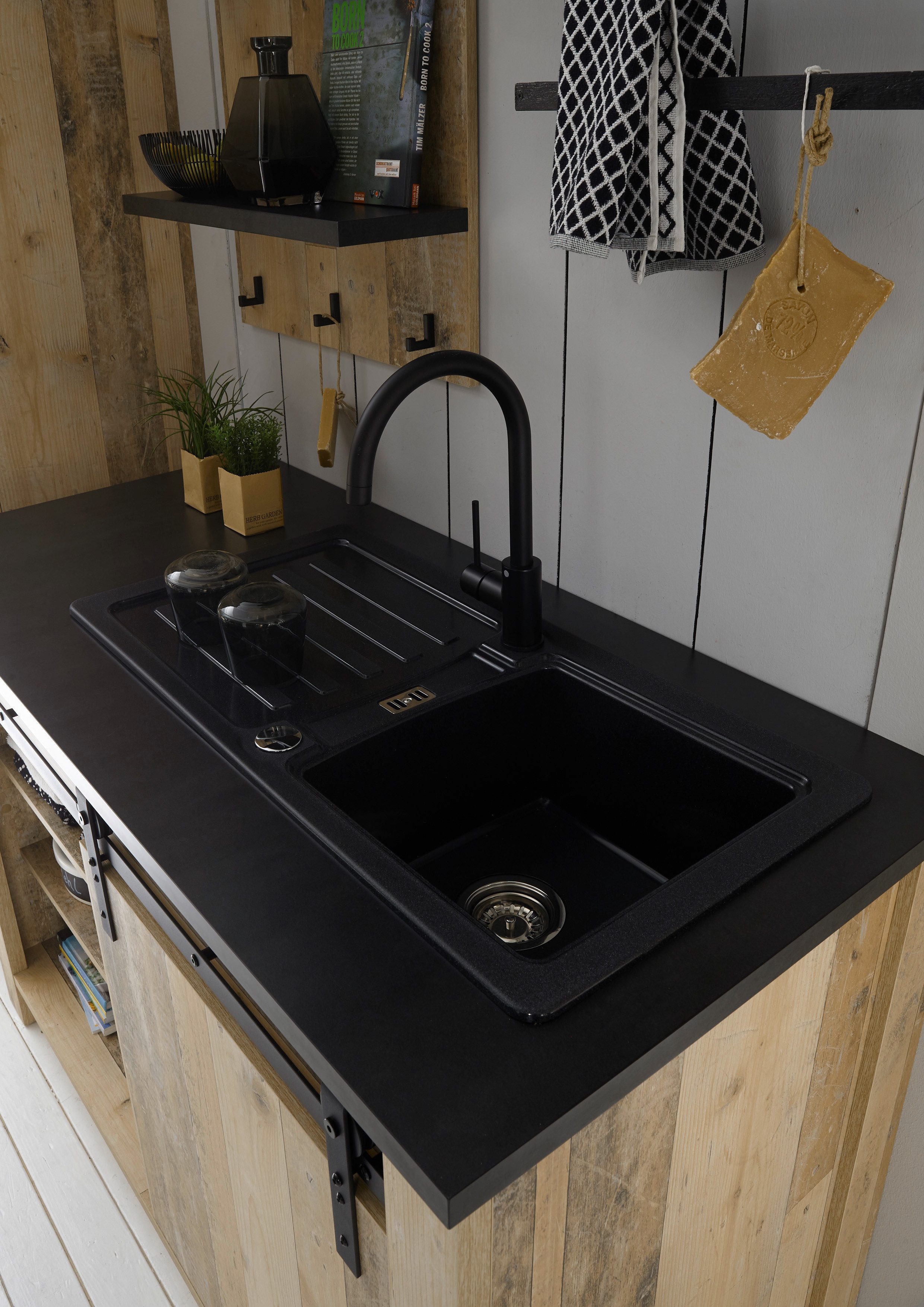 Home affaire Keukenblok Sherwood Breedte 264 cm, met kookplaatombouw, zonder elektrische apparaten