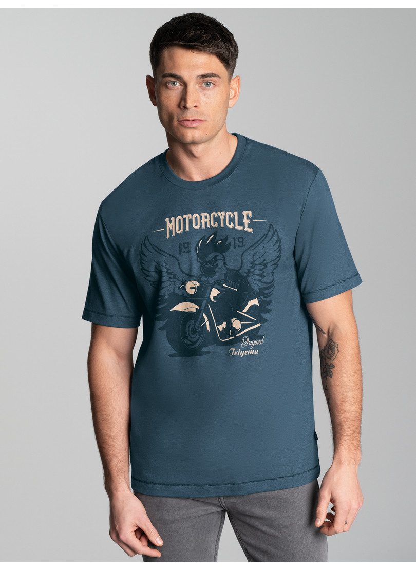Trigema T-shirt TRIGEMA T-shirt met grote motorfiets-printmotief (1-delig)