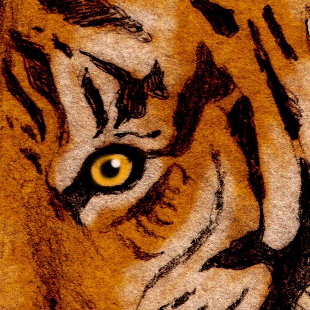 Komar Fotobehang Digitale print vlies - Tiger Jungle - Afmeting 400 x 250 cm (1 stuk)