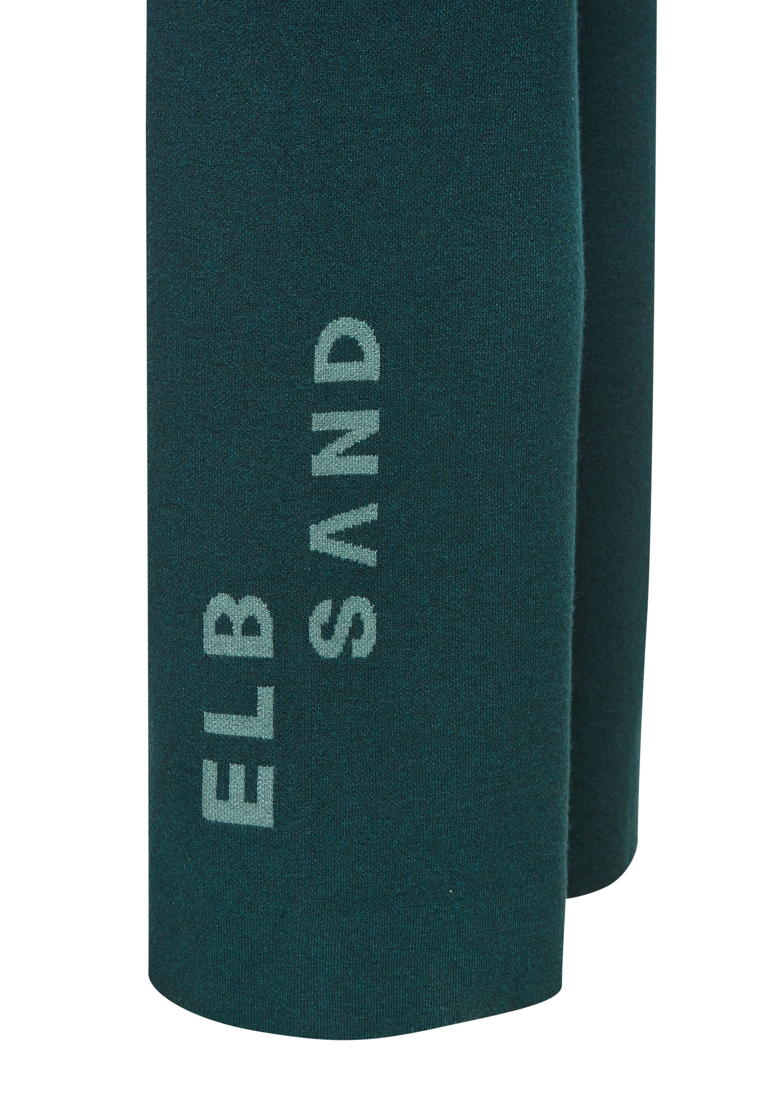 Elbsand Tricotbroek met wijde pijpen en geborduurd logo, loungewear