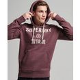superdry hoodie vintage corp logo marl hood rood