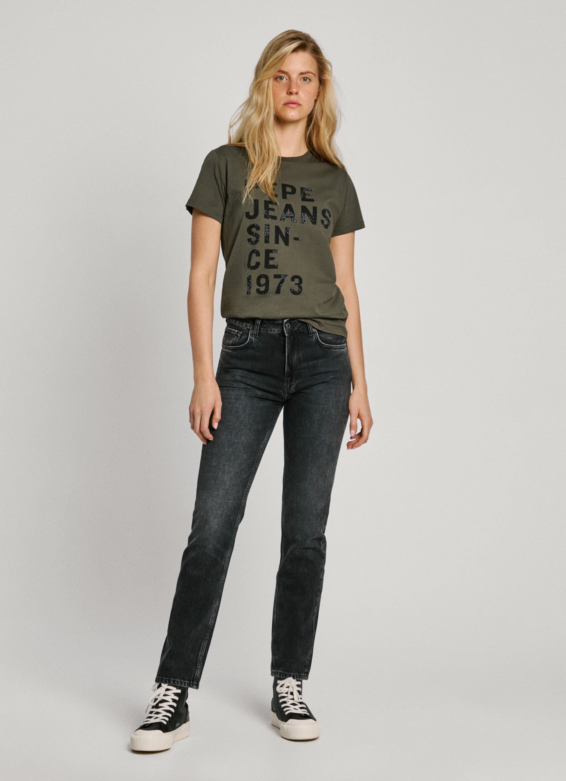 Pepe Jeans Straight jeans Met normale taille van robuust katoen-denim