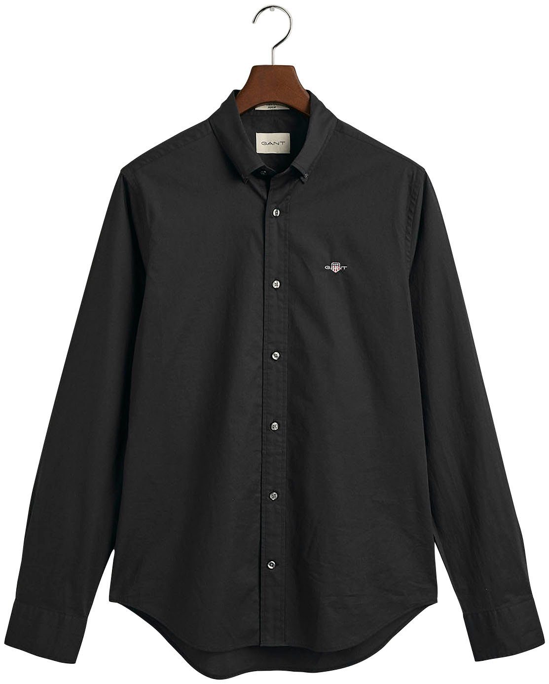 Gant Overhemd met lange mouwen Slim fit poplin overhemd licht slijtvast easy care
