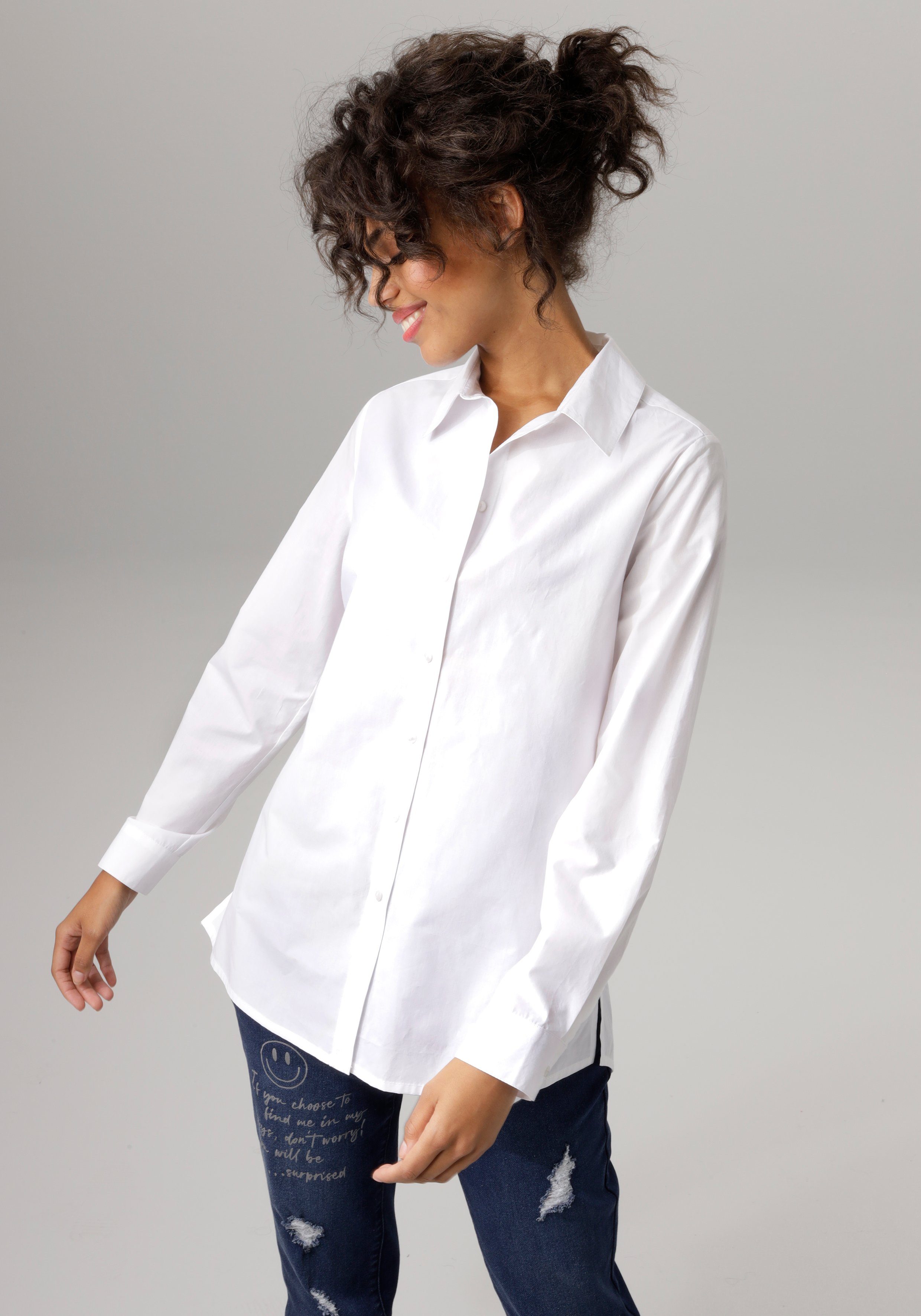 Aniston CASUAL Lange blouse met korte zijsplitten