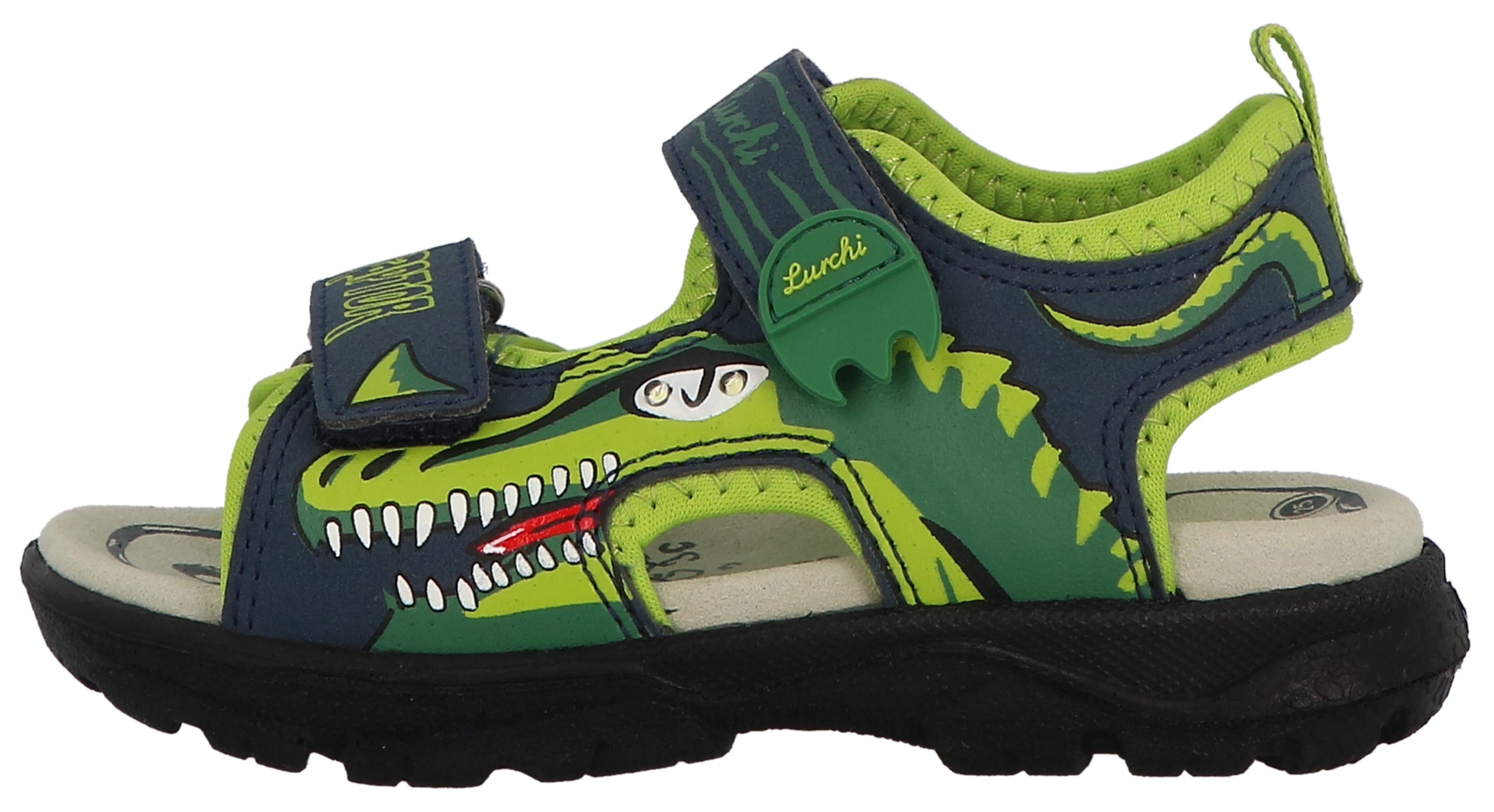 Lurchi Sandalen Krypto, knipper schoen , trekking sandaal met krokodil-motief, maatsjabloon om te downloaden
