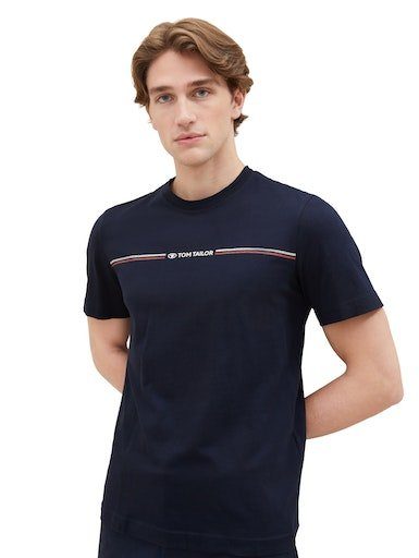 Tom Tailor T-shirt met logo-frontprint heren t-shirts maat XXL blauw