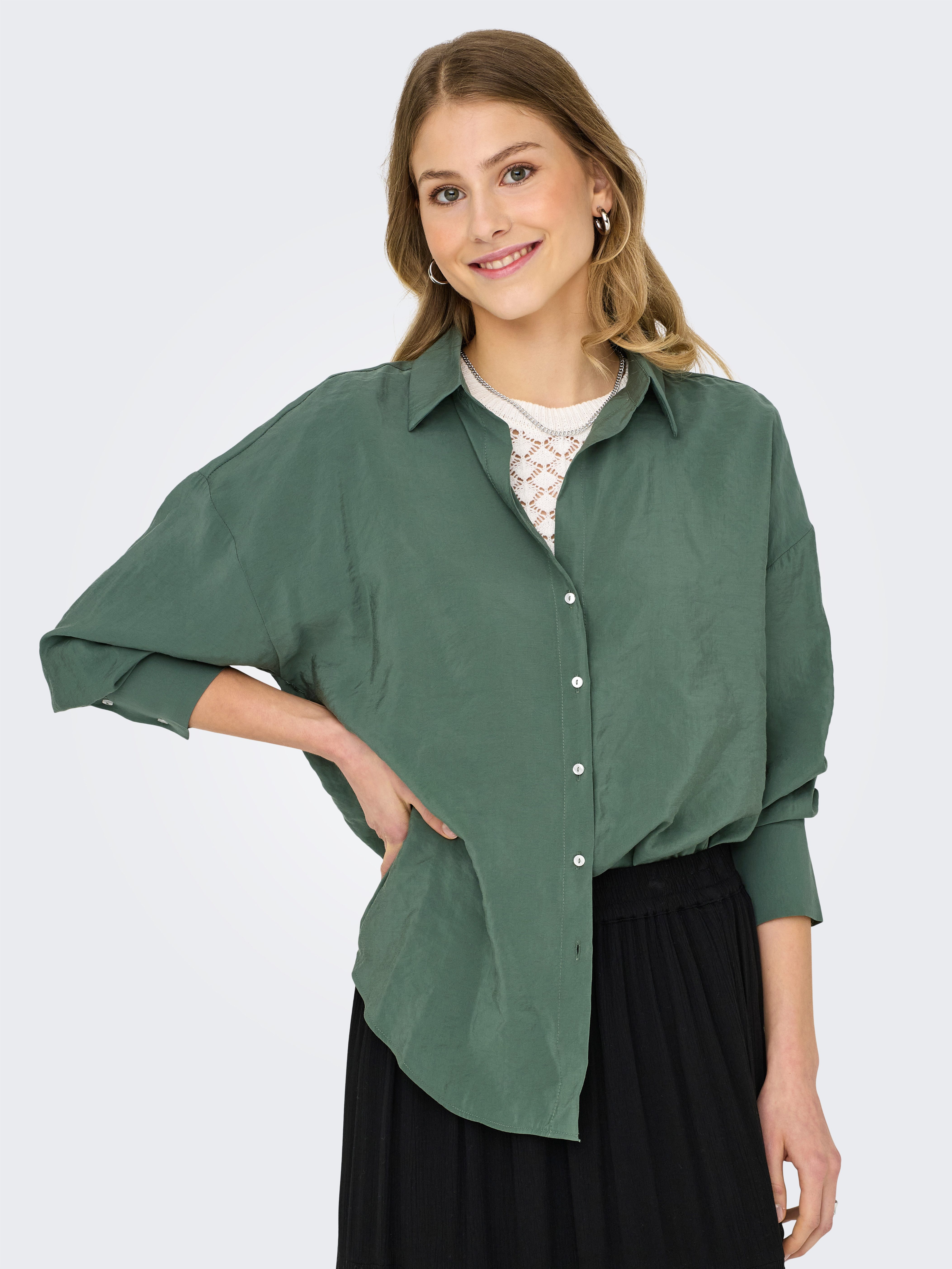 Only Overhemdblouse ONLZAZIMA L/S LOOSE SHIRT WVN NOOS