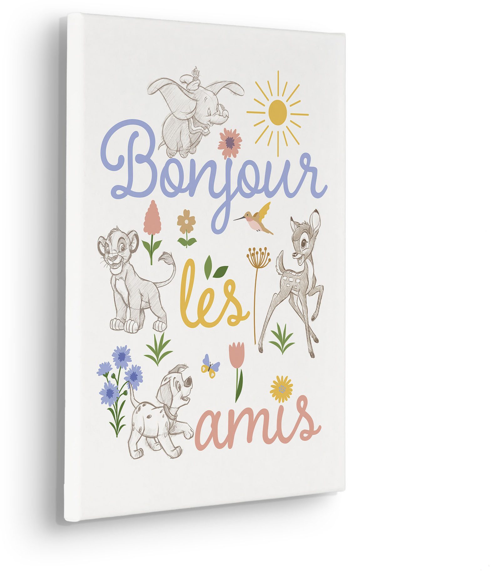 Komar Artprint op linnen Disney Classics Bonjour 300 x 280 cm (breedte x hoogte) - behang, vlies, woonkamer, slaapkamer (1 stuk)