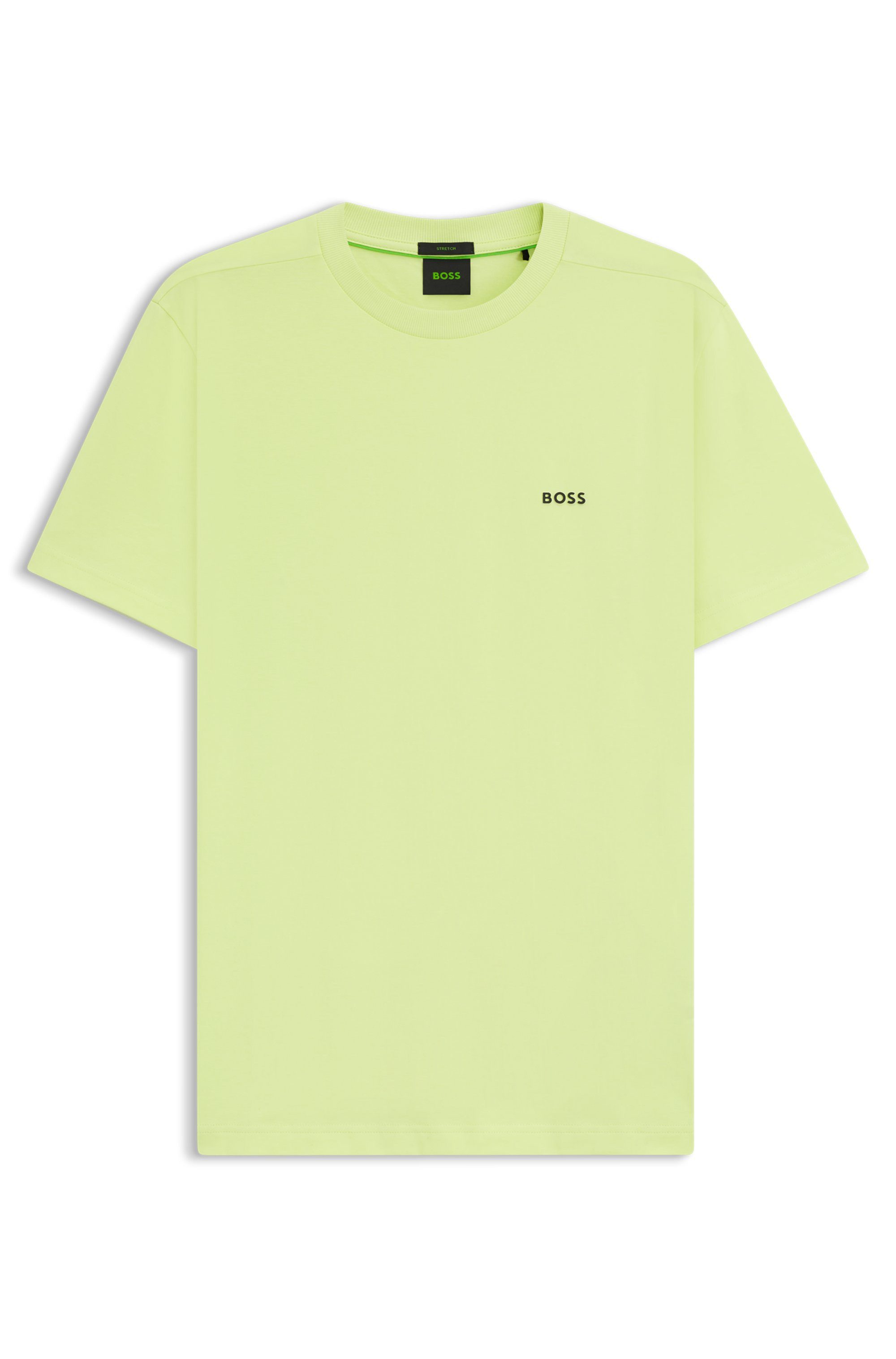 BOSS GREEN Shirt met ronde hals Thee met gegomd contrast-logo