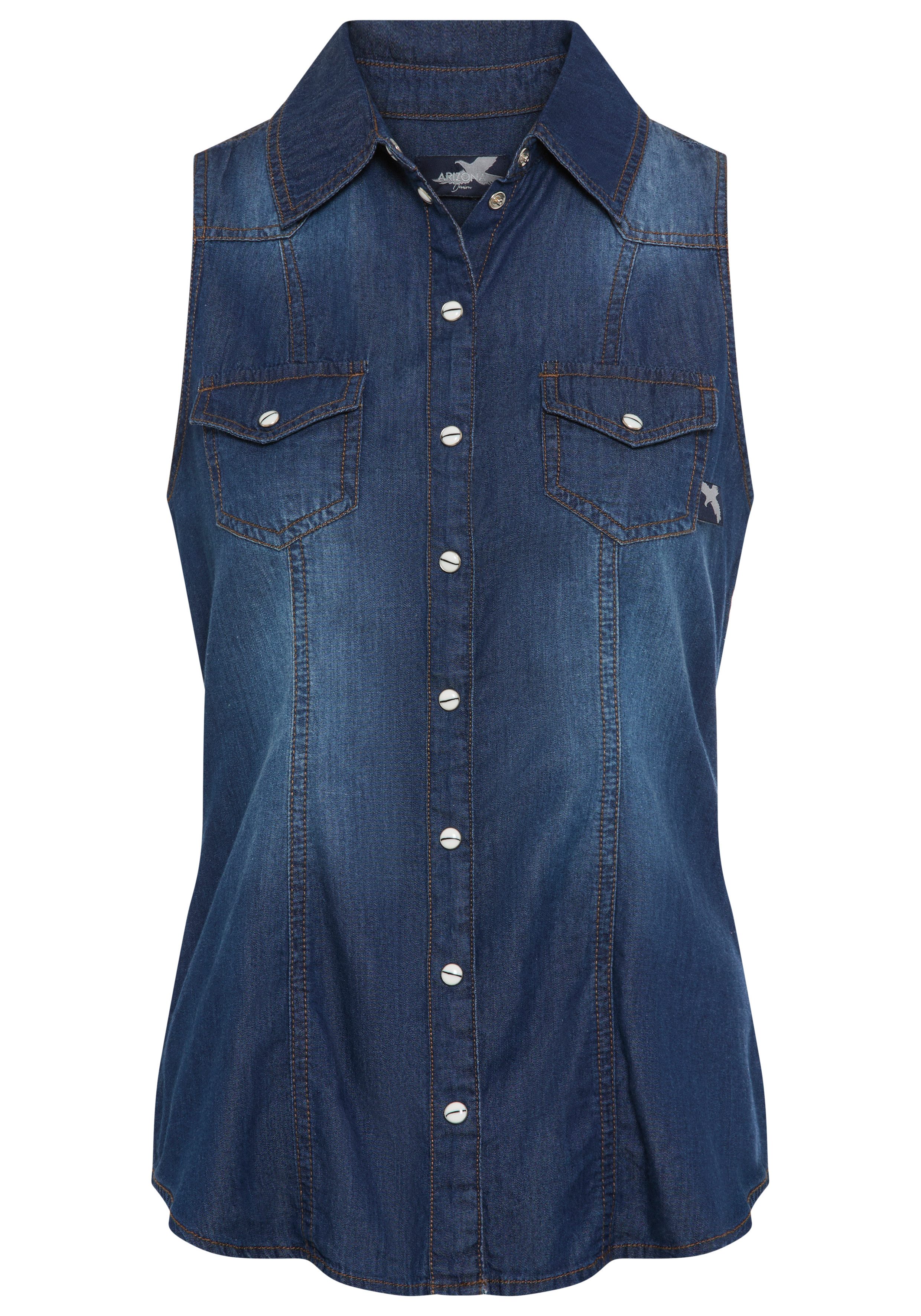 Arizona Jeans blouse met knopen in parelmoer-look
