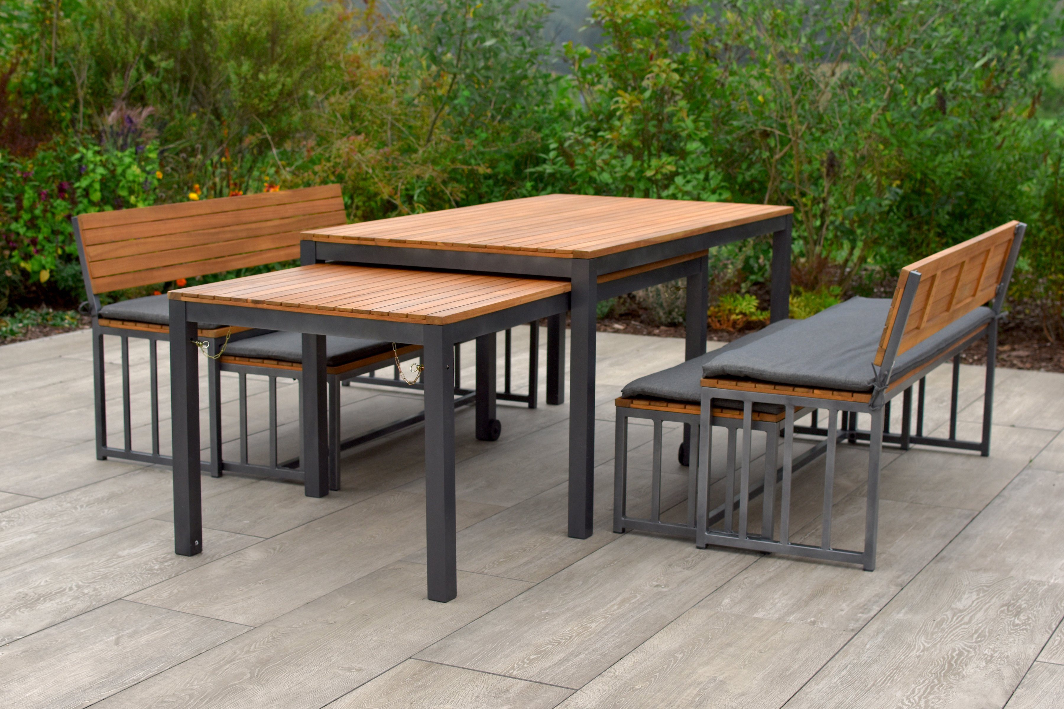 MERXX Tuin-eethoek Milos Set is compleet in elkaar op te bergen, geschikt voor 12 personen (set, 10-delig)