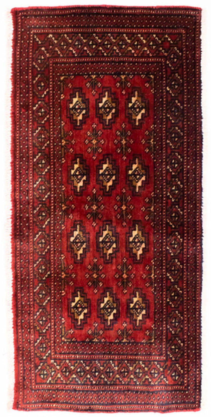 morgenland Wollen kleed Turkaman vloerkleed met de hand geknoopt rood