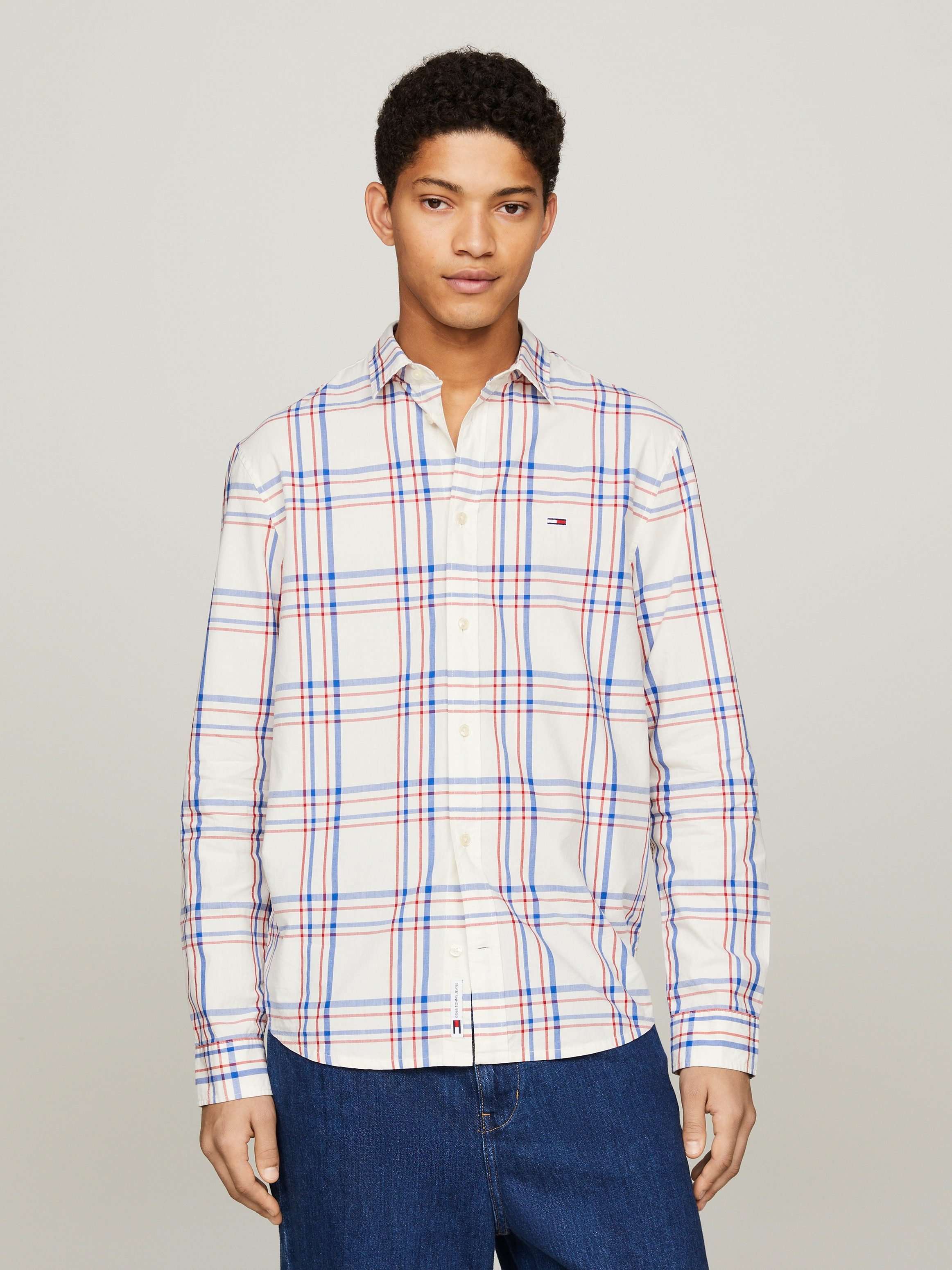 TOMMY JEANS Overhemd met lange mouwen TJM REG POPLIN CHECK SHIRT