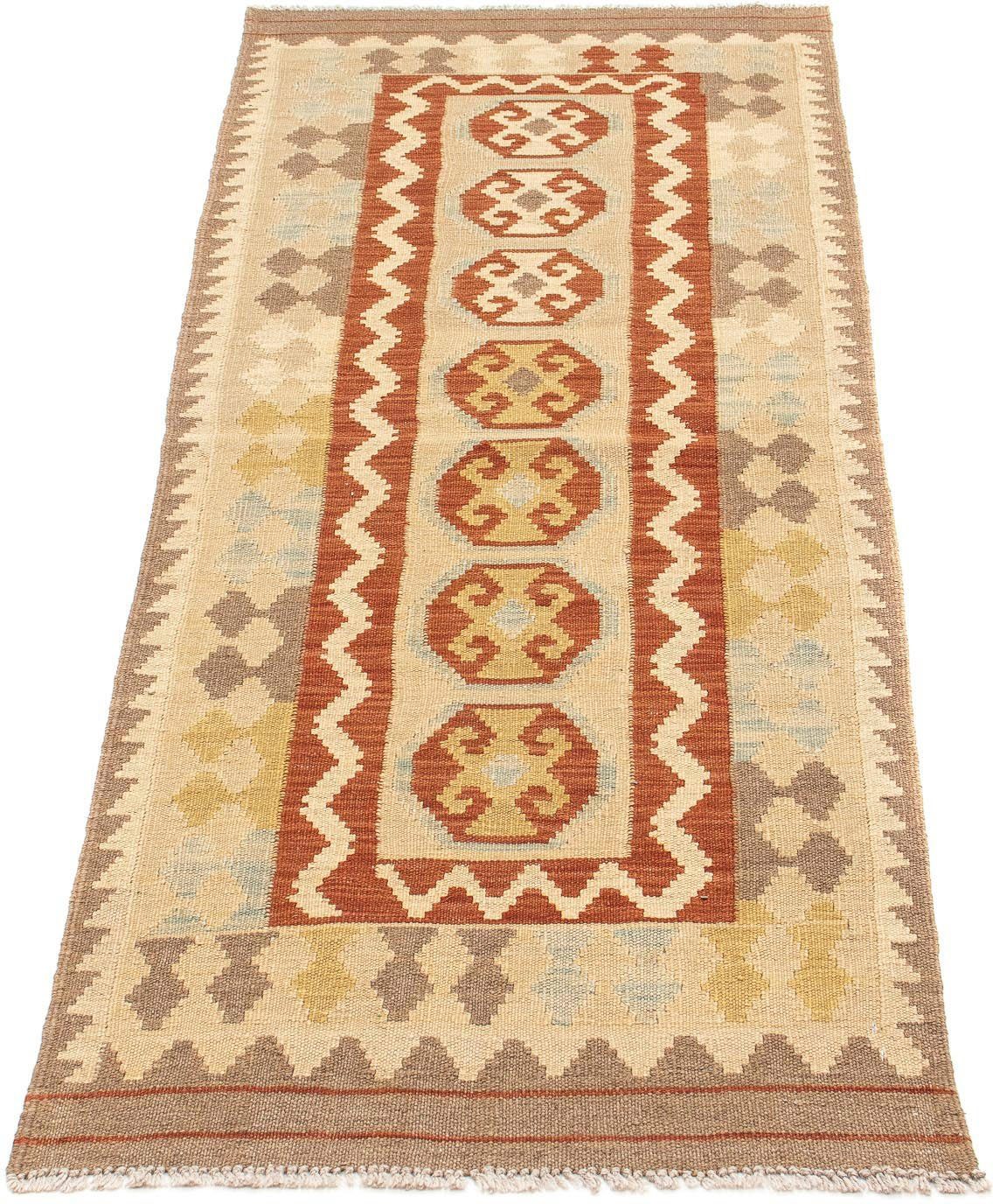 morgenland Loper Kelim Maimene geheel gedessineerd 205 x 66 cm Omkeerbaar tapijt