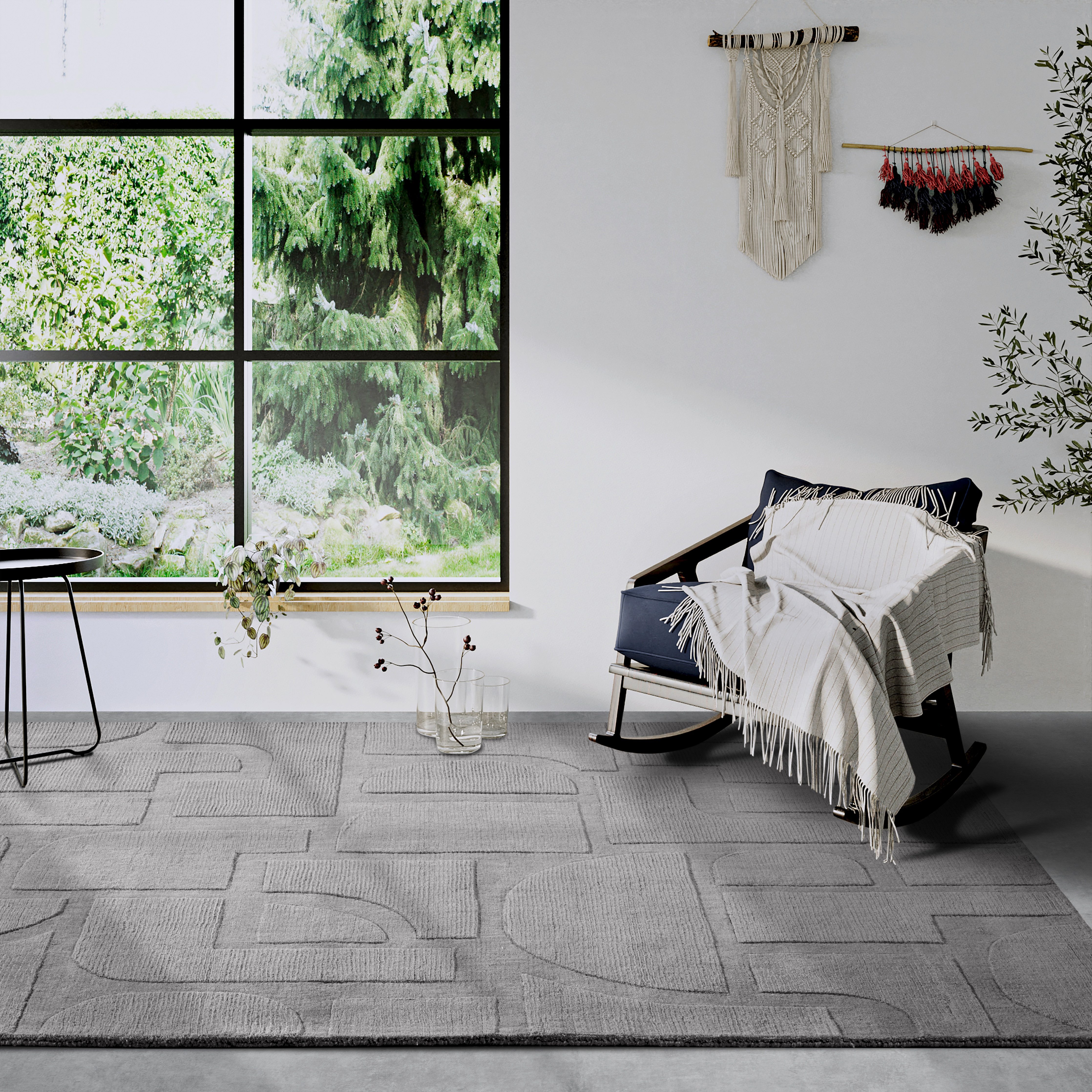 Villeroy & Boch Wollen kleed Alexis Handgeweven, wol, natuur, woonkamer, geometrie, boho, design