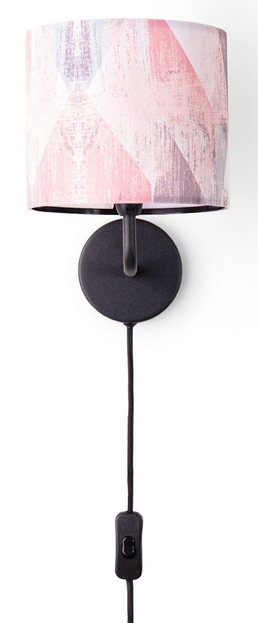Paco Home Wandlamp Mero 102 Stekker ganglamp woonkamer Ø18cm abstract kabel 3m E14
