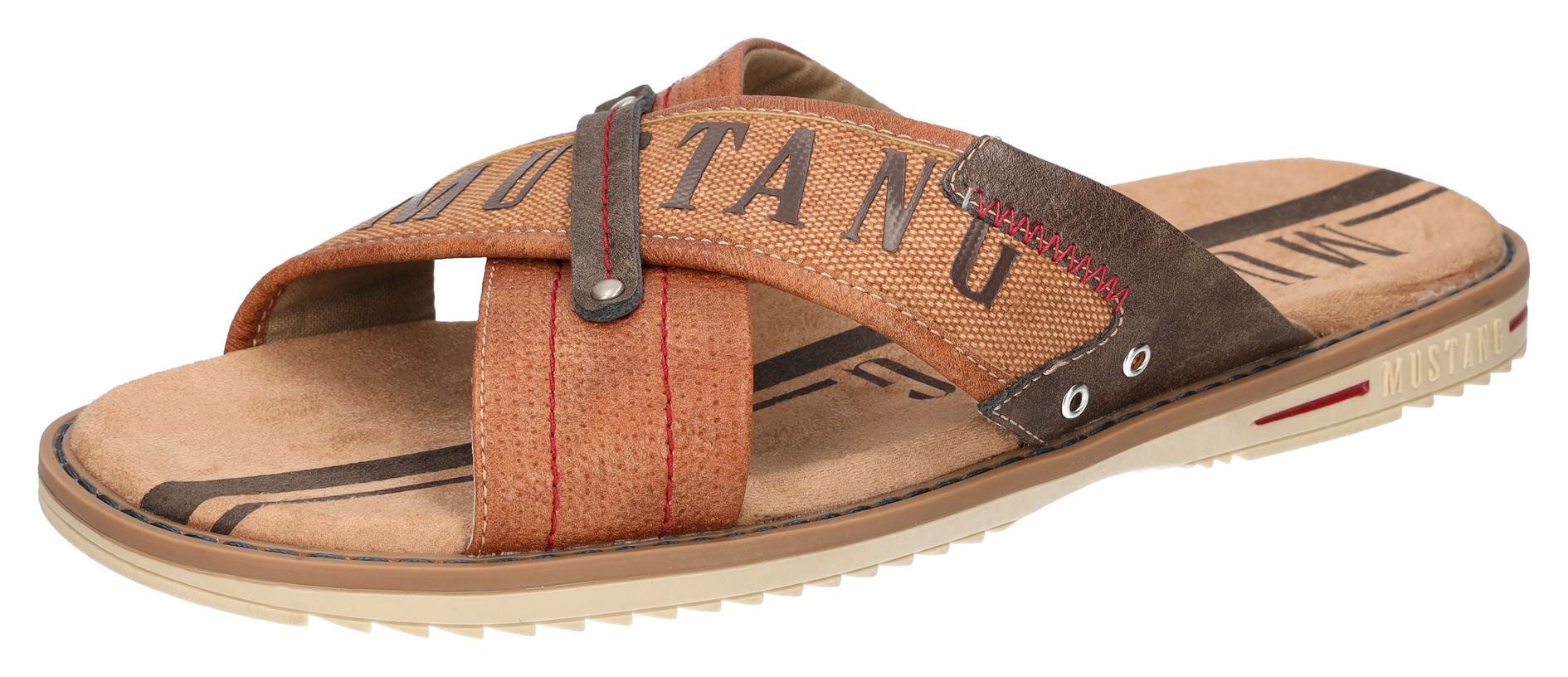 Mustang Shoes Slippers zomerschoen, slippers, badschoen, met opvallende logo-opschrift