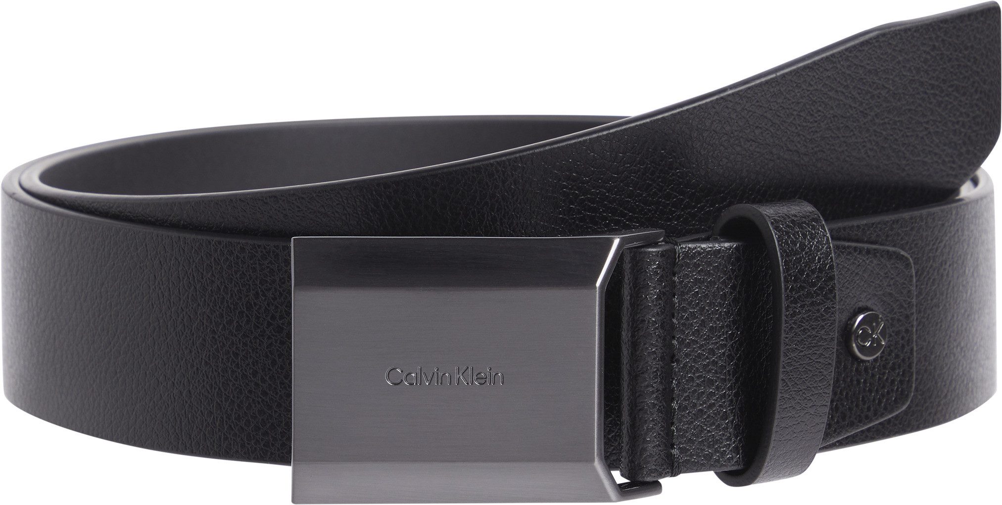 Calvin Klein Leren riem ADJ BEVELED PLAQUE PB 35MM