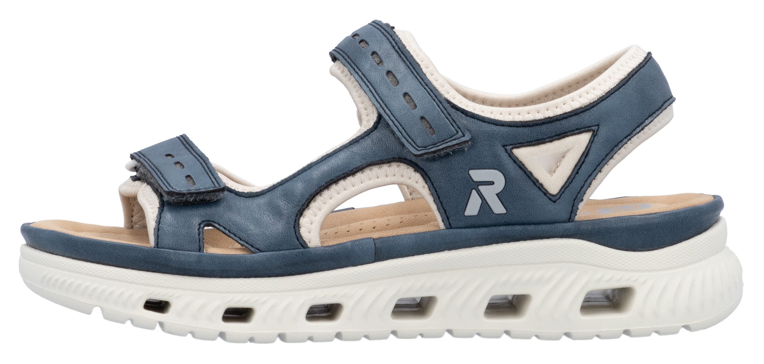 RIEKER Sport Sandalen Outdoorsandalen zomerschoen, sandaal, plateauhak met klittenbandsluitingen