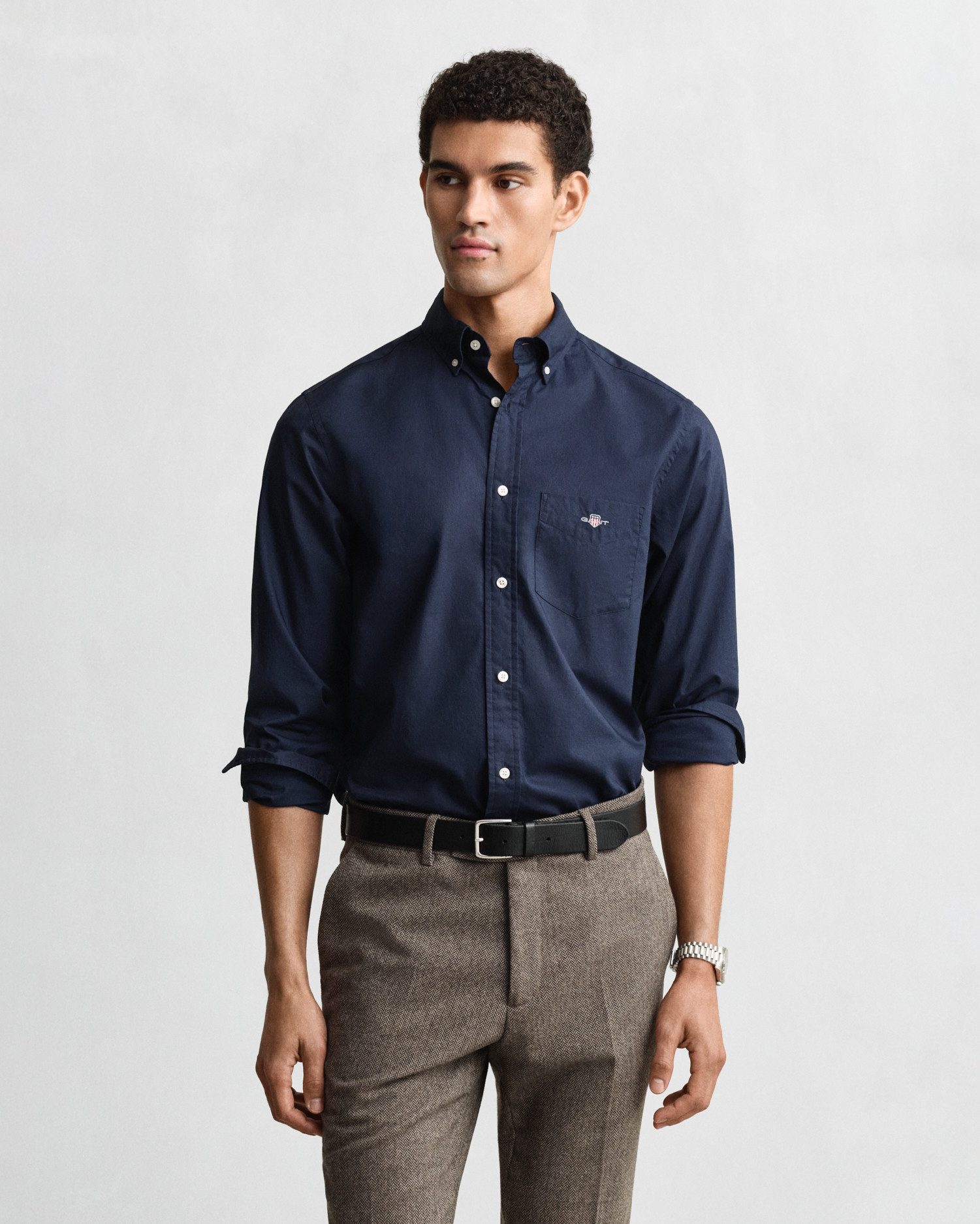 Gant Overhemd met lange mouwen Regular fit poplin overhemd licht slijtvast easy care
