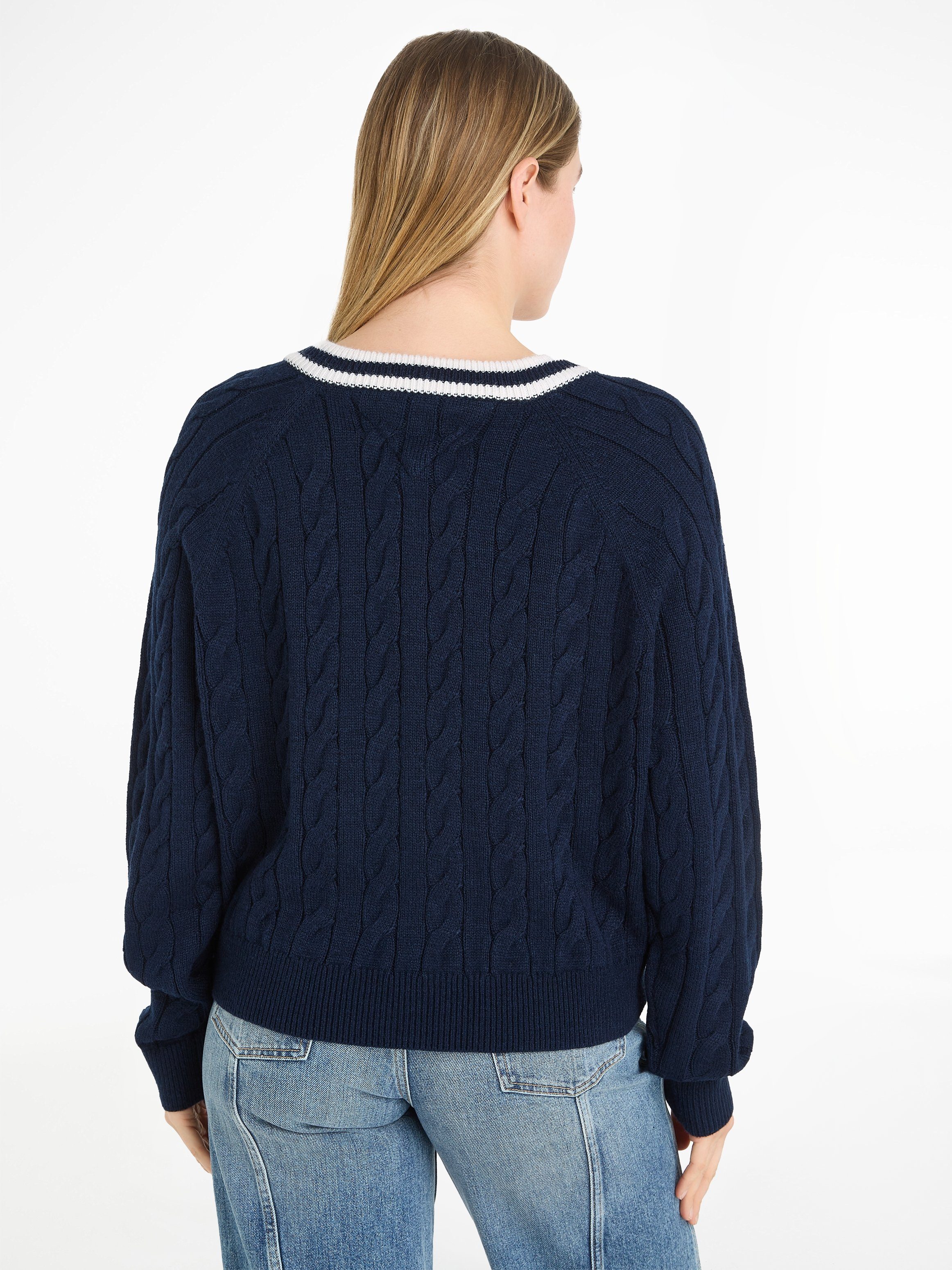 TOMMY JEANS Trui met V-hals TJW V-NECK CABLE SWEATER