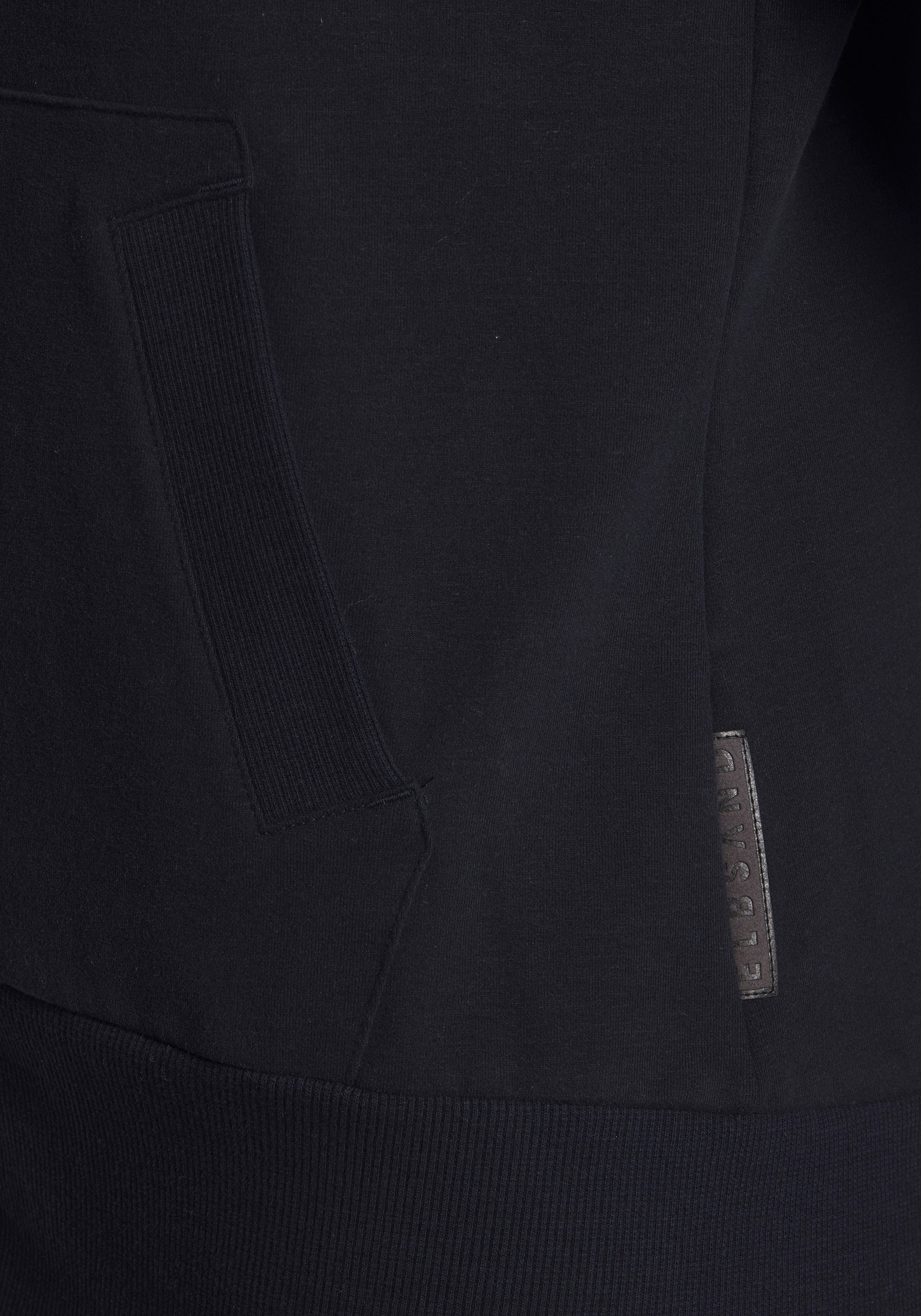 Elbsand Capuchonsweatvest met grote logoprint achter, comfortabele vrijetijdjack met zakken