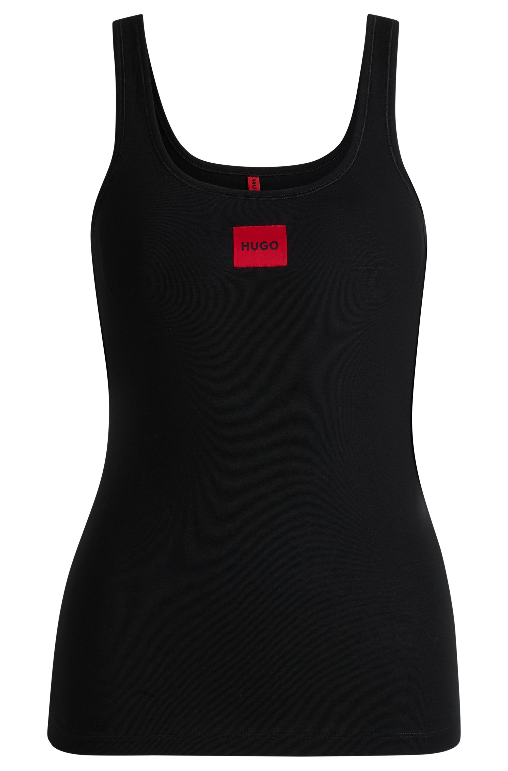 HUGO underwear Top VEST RED LABEL met rode labelpatch