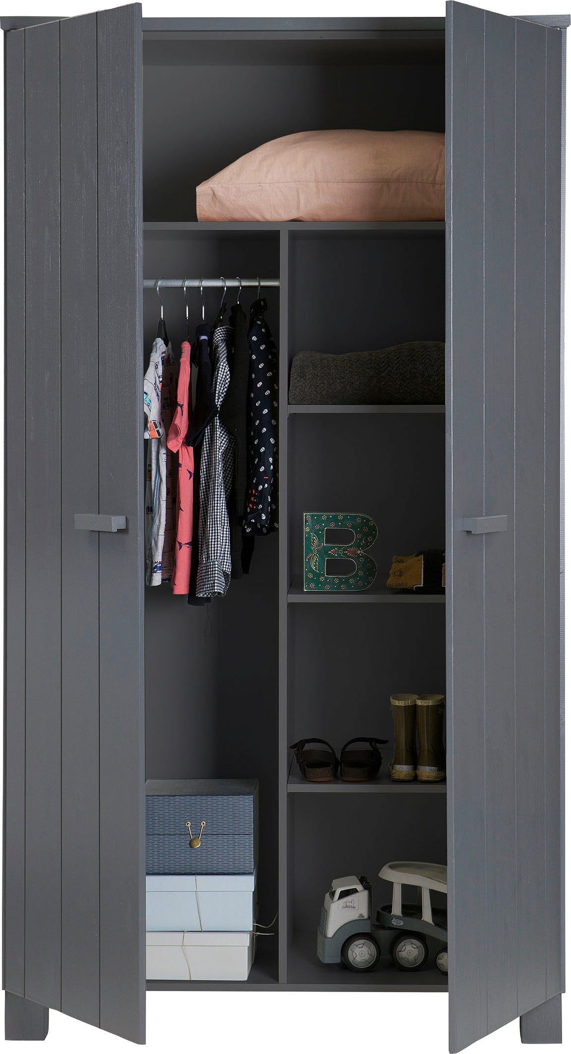 WOOOD Kledingkast Dennis met kledingstang, veel opbergruimte, b 111 cm x h 202 cm