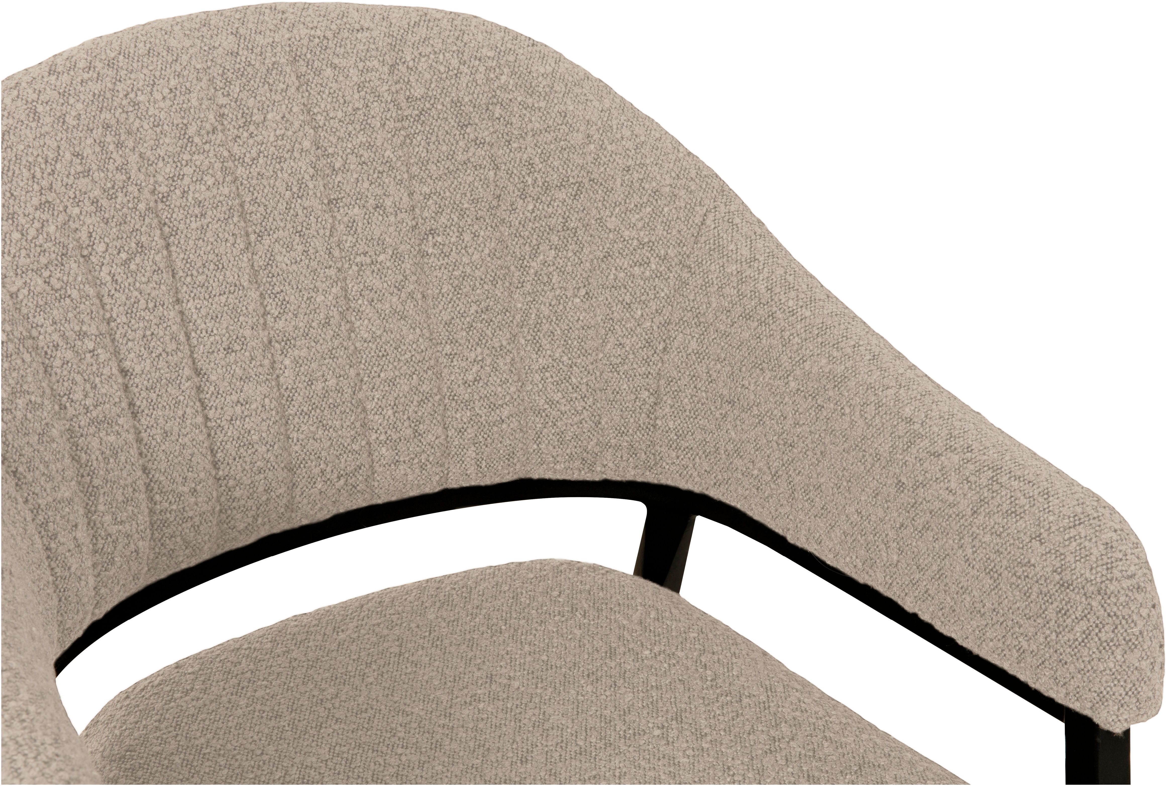 OMG Design Stoel met armleuningen Roma comfortabele eetkamerstoel, gestoffeerde stoel met bouclé bekleding