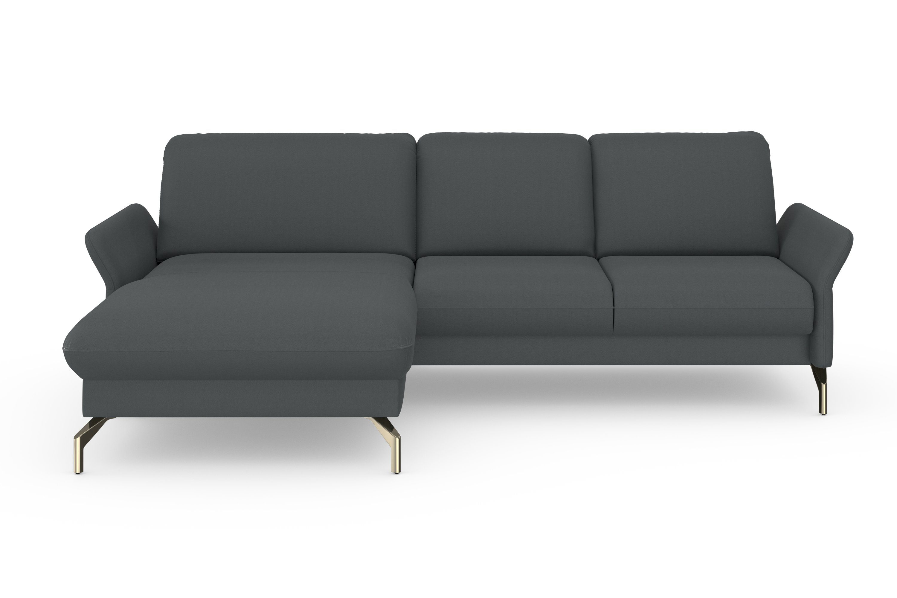 sit&more Hoekbank Fashion L-vorm naar keuze met verstelbare hoofdsteun, uittrekzitting, motorisch, nikkel poten