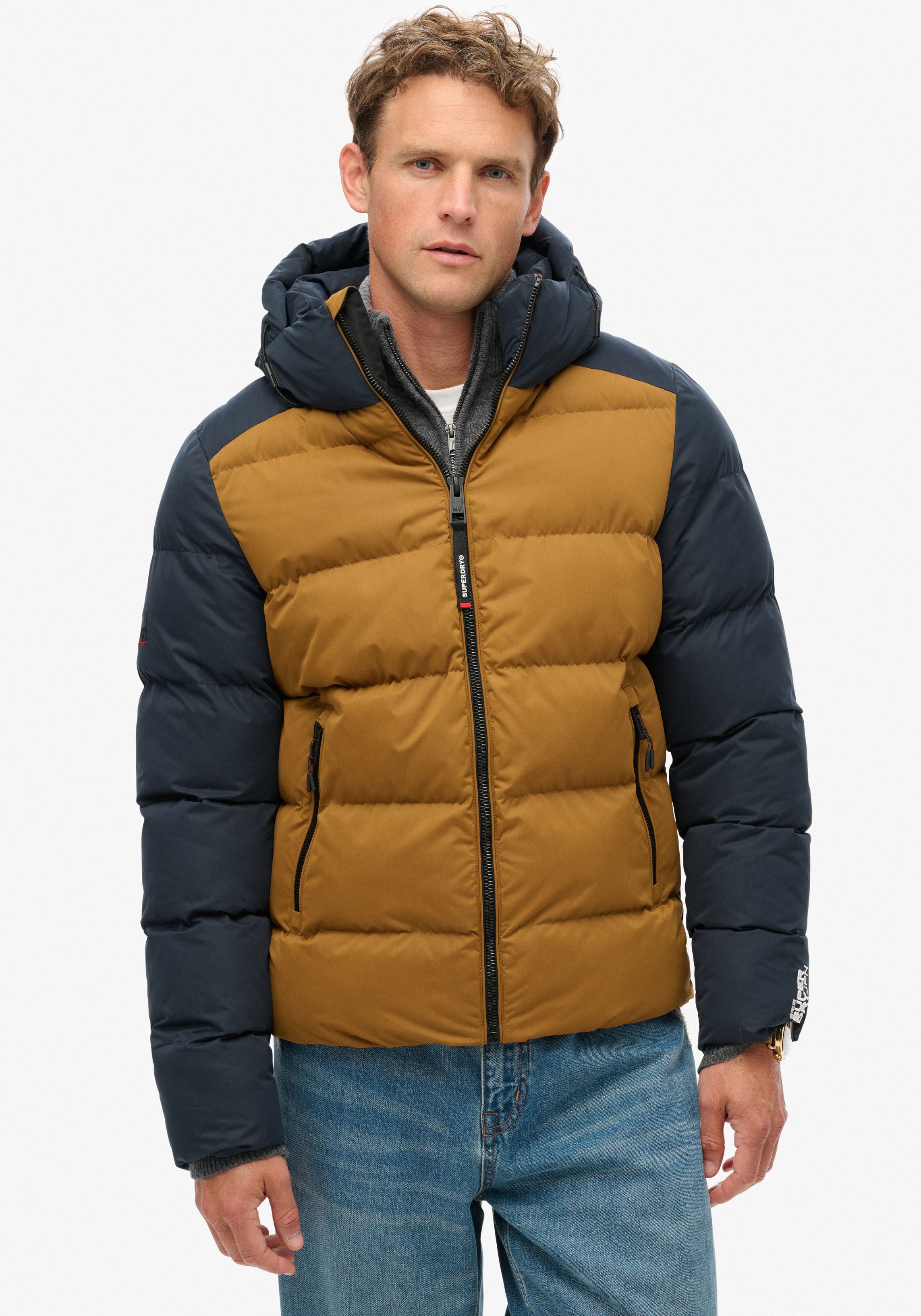 Superdry Gewatteerde jas HOOD COLOUR BLOCK SPORT PUFFER