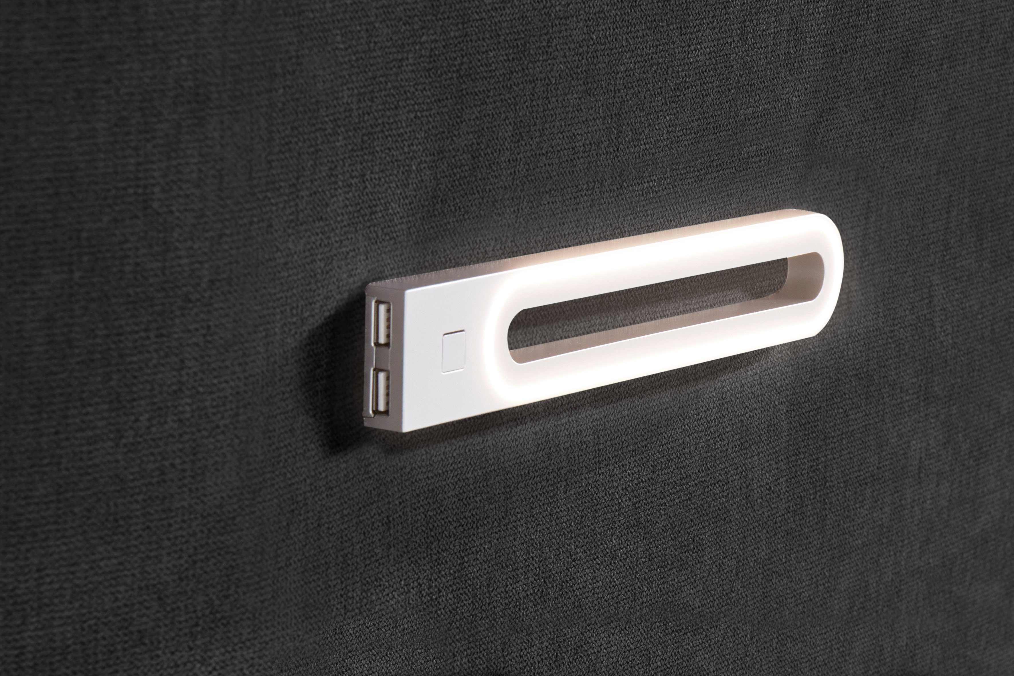 INOSIGN Boxspring Luan Laden, ledverlichting en topmatras, in breedte 120 cm en 180 cm