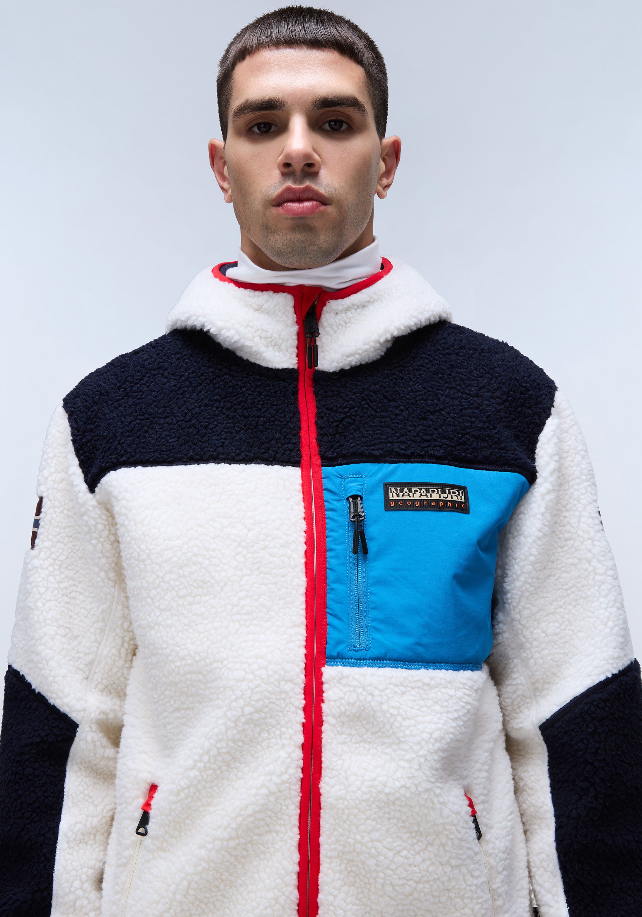 Napapijri Pluchen jack YUPIK met contrastkleurige details