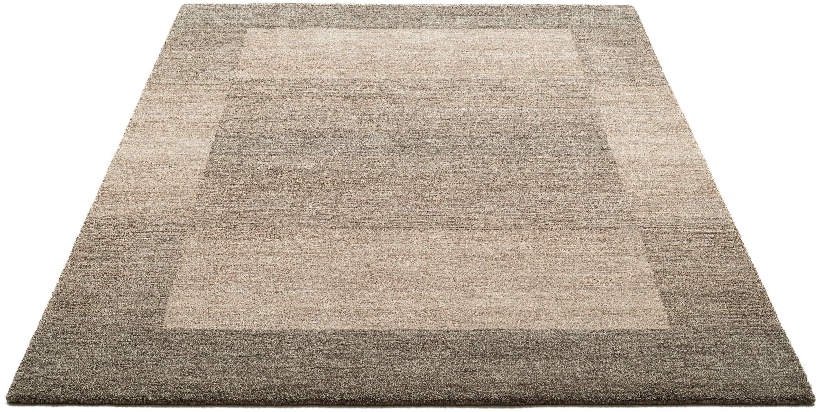 THEKO Wollen kleed Gabbeh super, Handgeweven vloerkleed, randdessin, zuivere wol, met de hand geweven