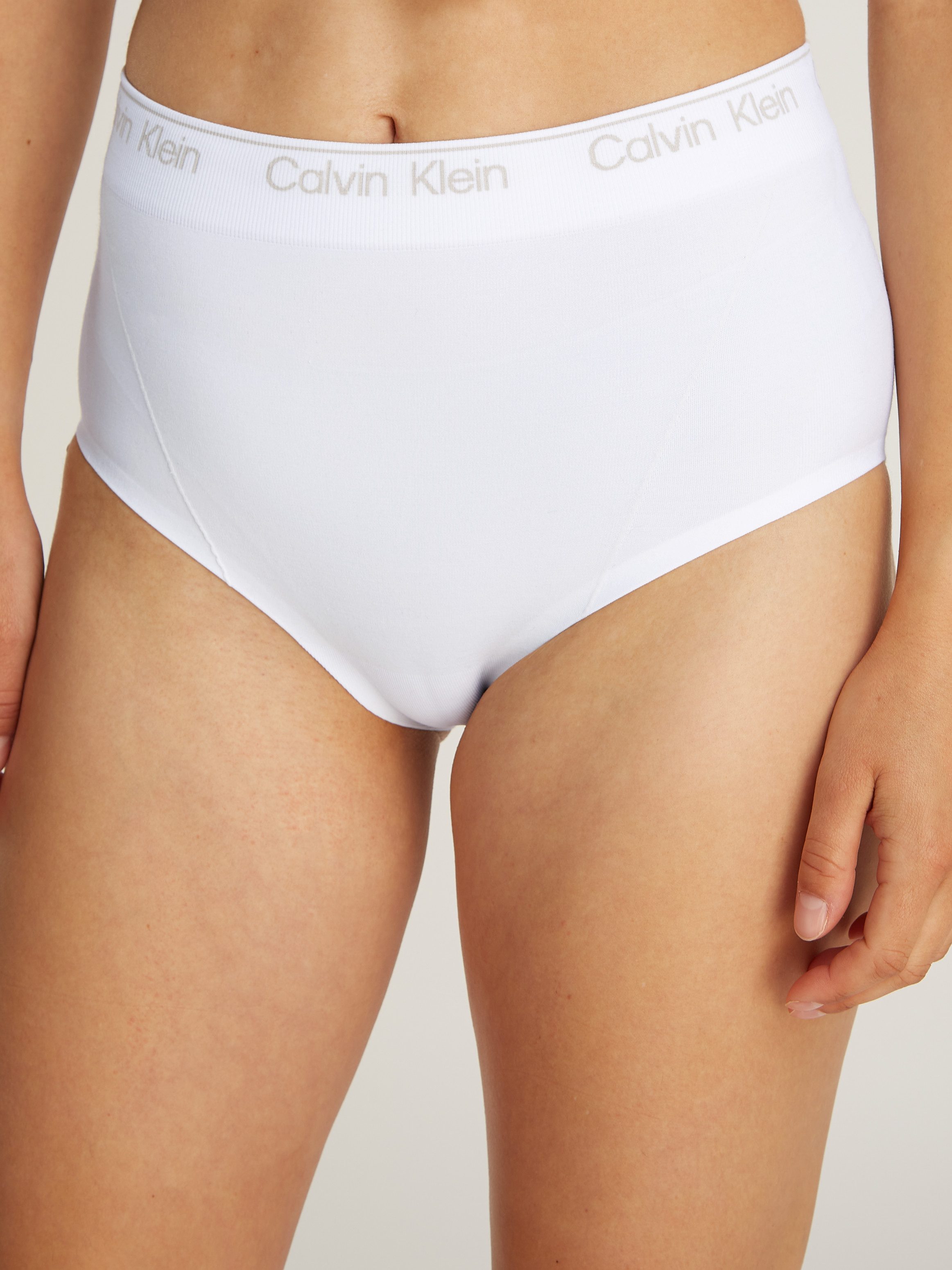 Calvin Klein Slip COTTON SEAMLESS BRIEF in naadloze look, shapewear dames slips maat M (38) wit