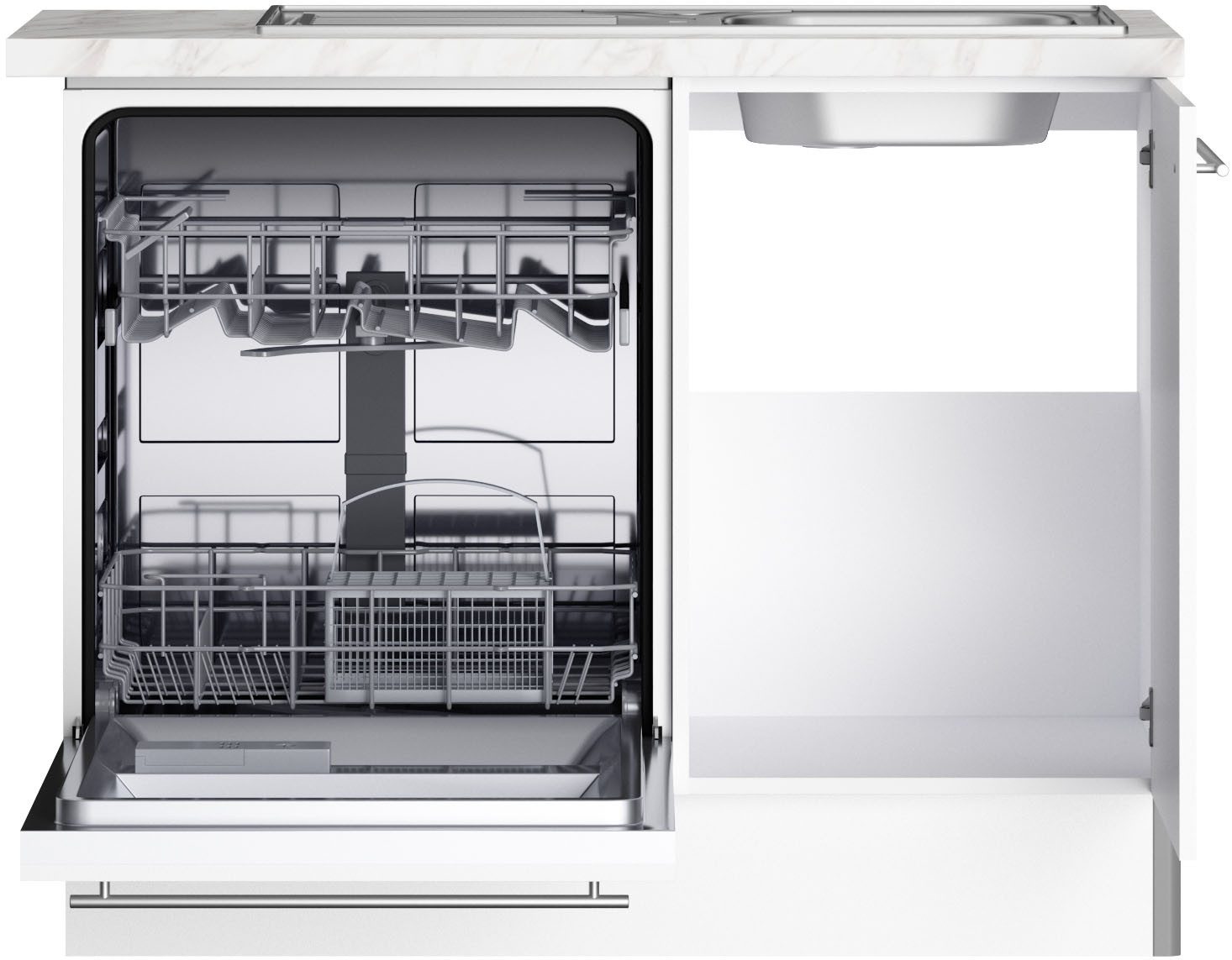 Kochstation Keuken KS-Bern2 Afmetingen 295 x 175 cm, naar keuze met elektrische apparaten