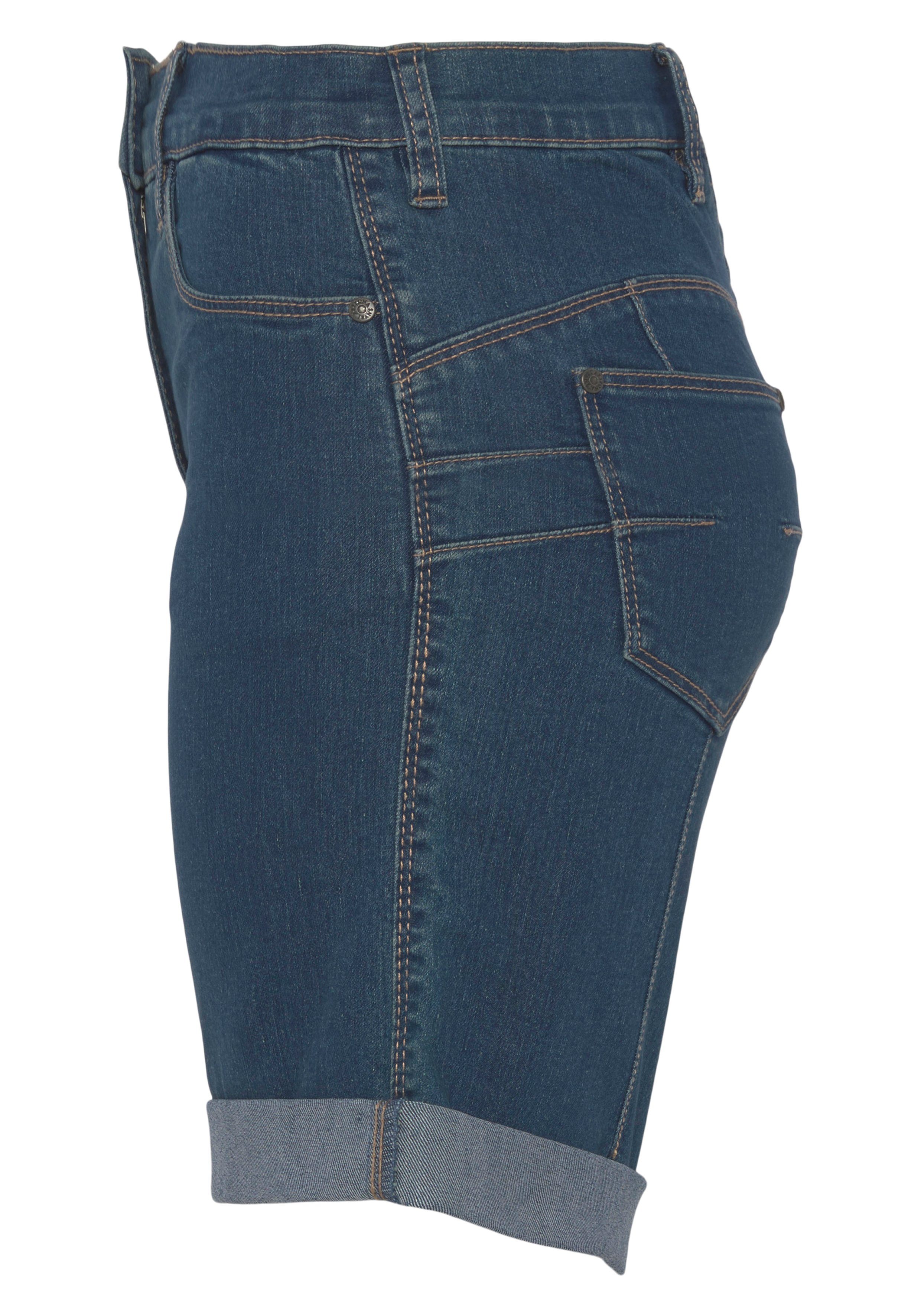 Arizona Jeansbermuda wijde pasvorm, korte pasvorm, hoge taille