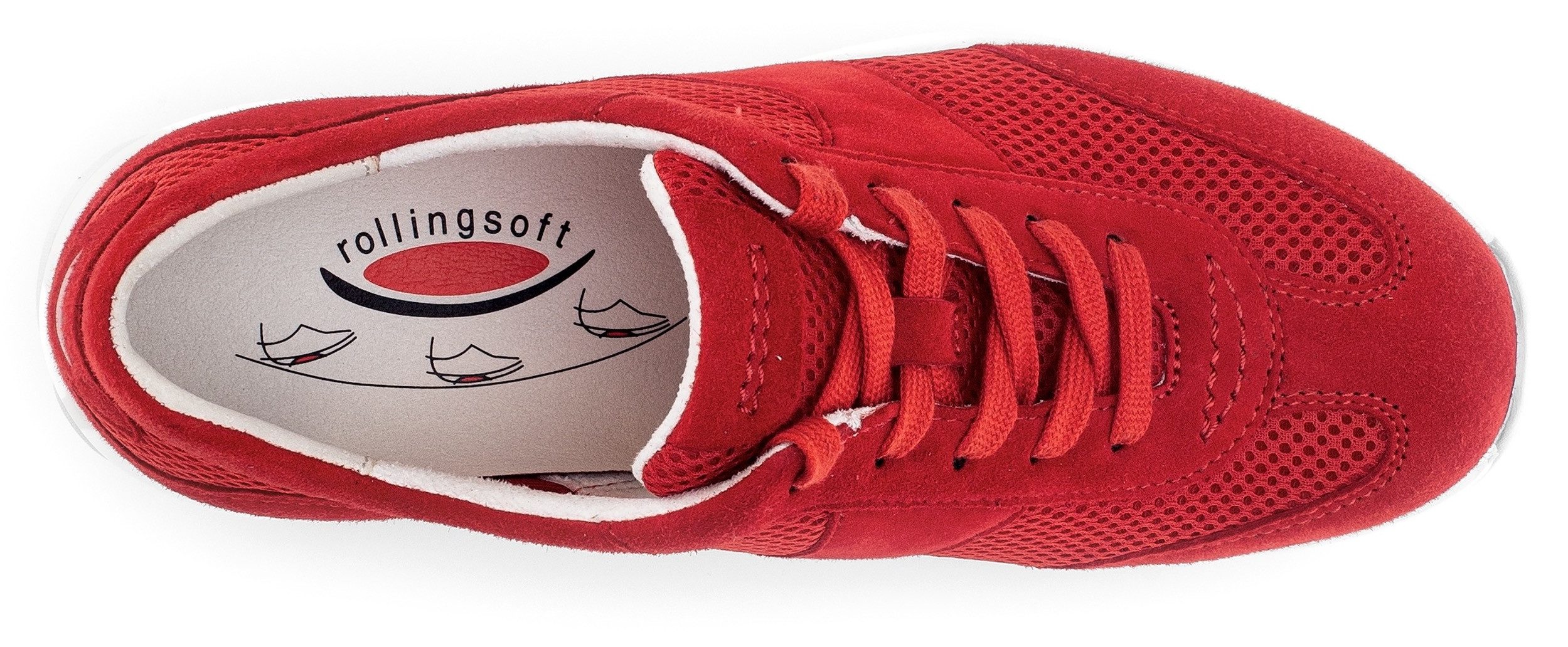 Gabor Rollingsoft Sneakers met sleehak vrijetijdsschoen, lage schoen, veterschoen met optifit verwisselbare inlegzool