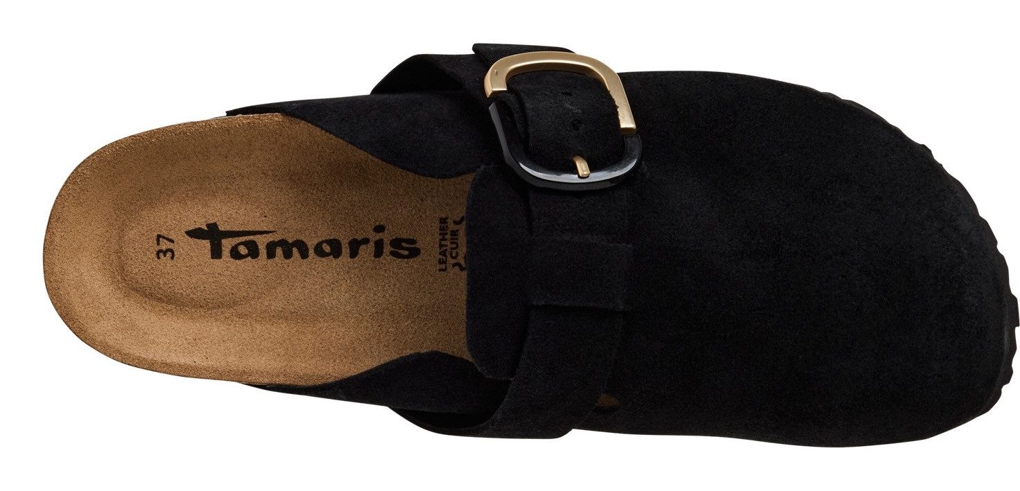 Tamaris Clogs , huisschoen, instapschoen, comfortabele schoen met verstelbare gesp