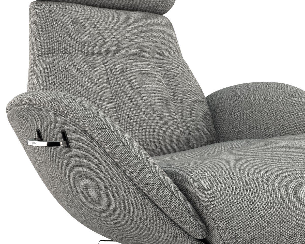 FLEXLUX Relaxfauteuil Elegant, functionele stoel, gestoffeerde stoel, armleuningen, TV-fauteuil, Premium comfort, rug- en hoofdeindeverstelling, draaibaar, voet van aluminium